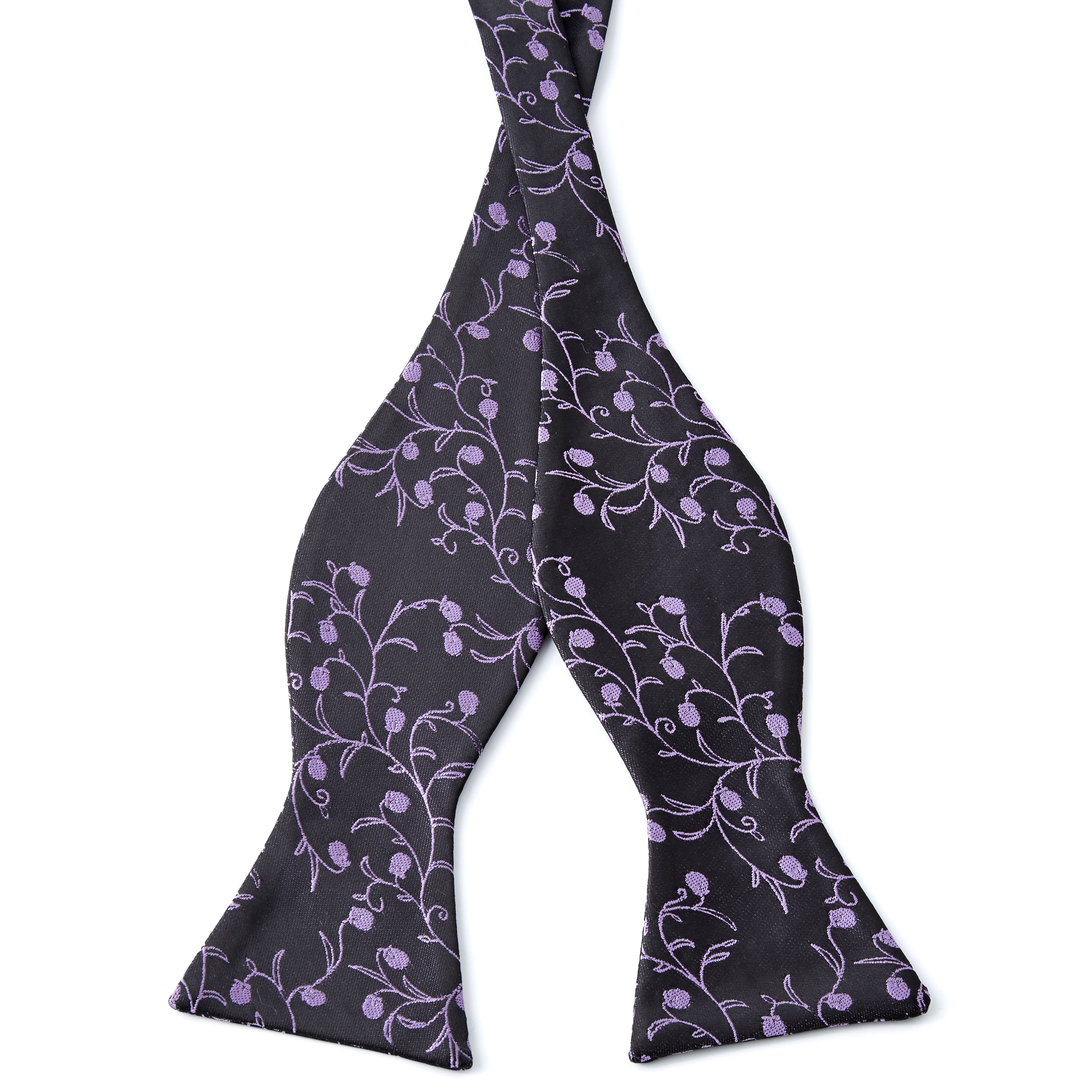 Spießige Selbstbinder Baumwollfliege In Braun & Lavendel - 1