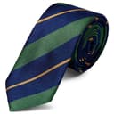 Green & Gold Stripe Navy Silk 6cm Tie Green & Gold Stripe Navy Silk 6cm Tie