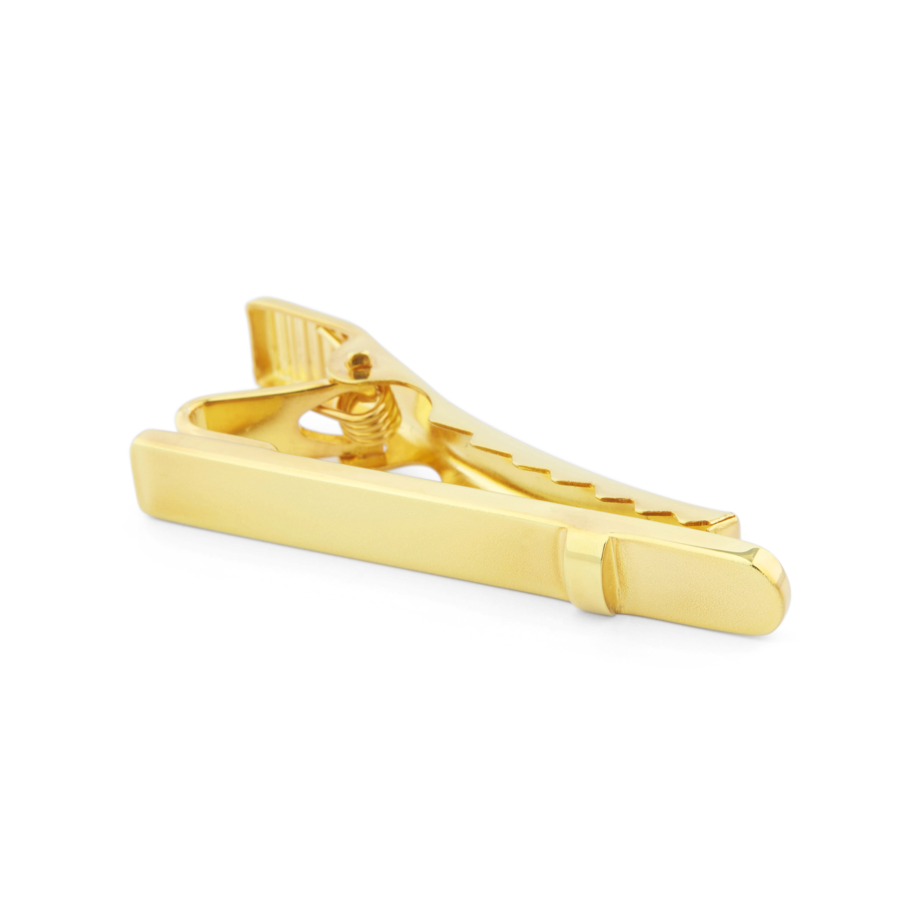 Złoty zestaw krótkich prostokątnych i zaokrąglonych spinek 925s - 6