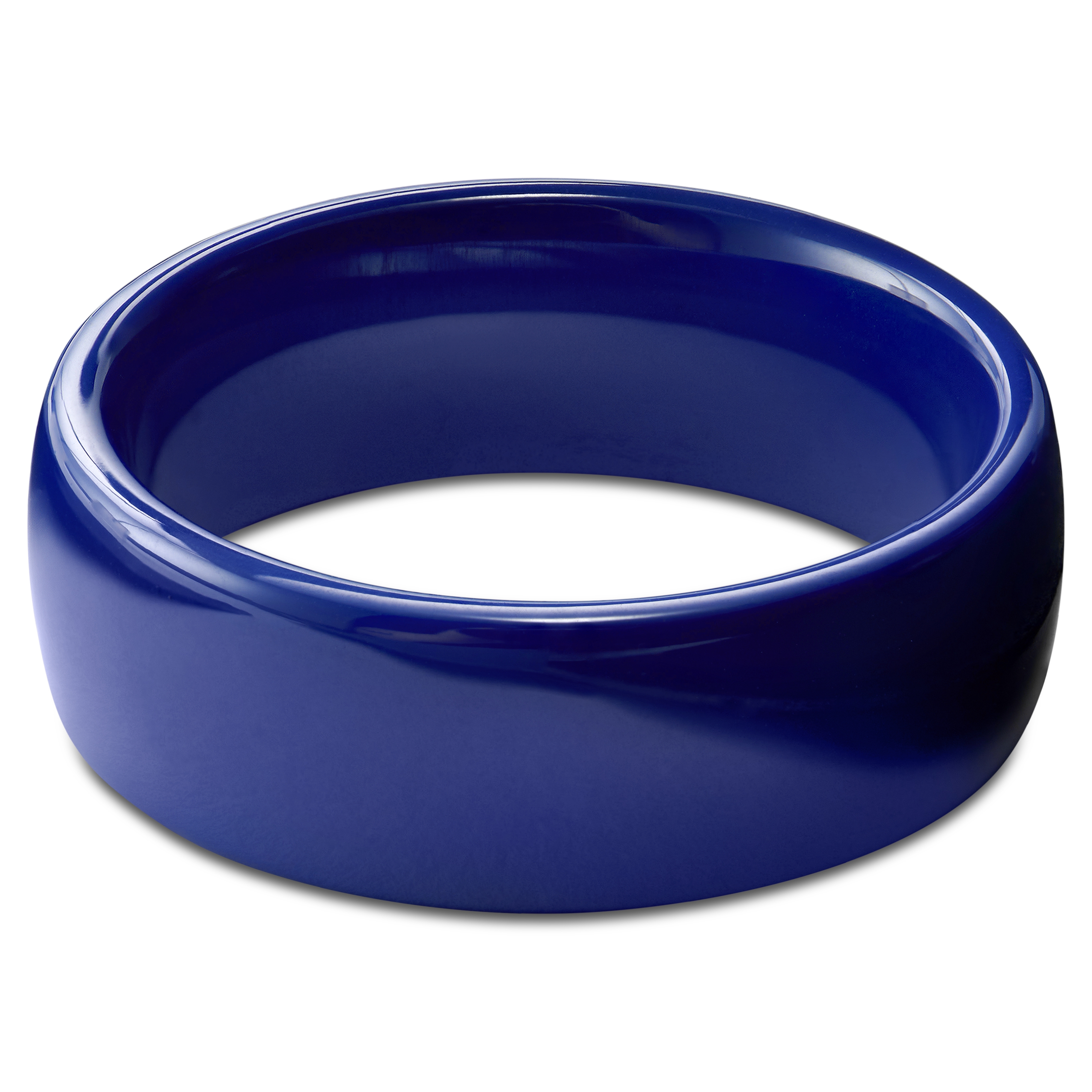 Polished Blue Ceramic Ring  - 5