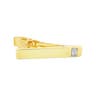 Short Gold Plated 925s Silver & Rectangular Zirconia Tie Clip