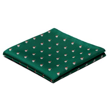 Green Christmas Skull Pattern Pocket Square Green Christmas Skull Pattern Pocket Square