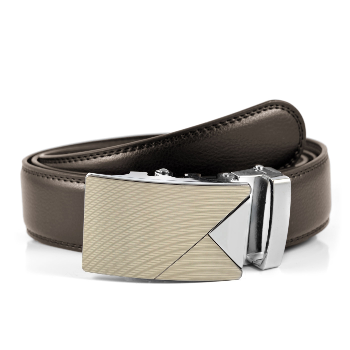 Brauner Gürtel - Automatik  Schnalle - 1