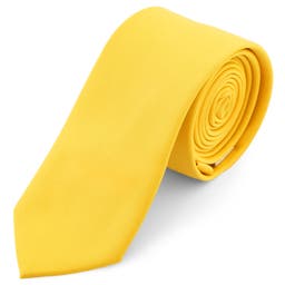 Corbata básica amarillo canario 6 cm