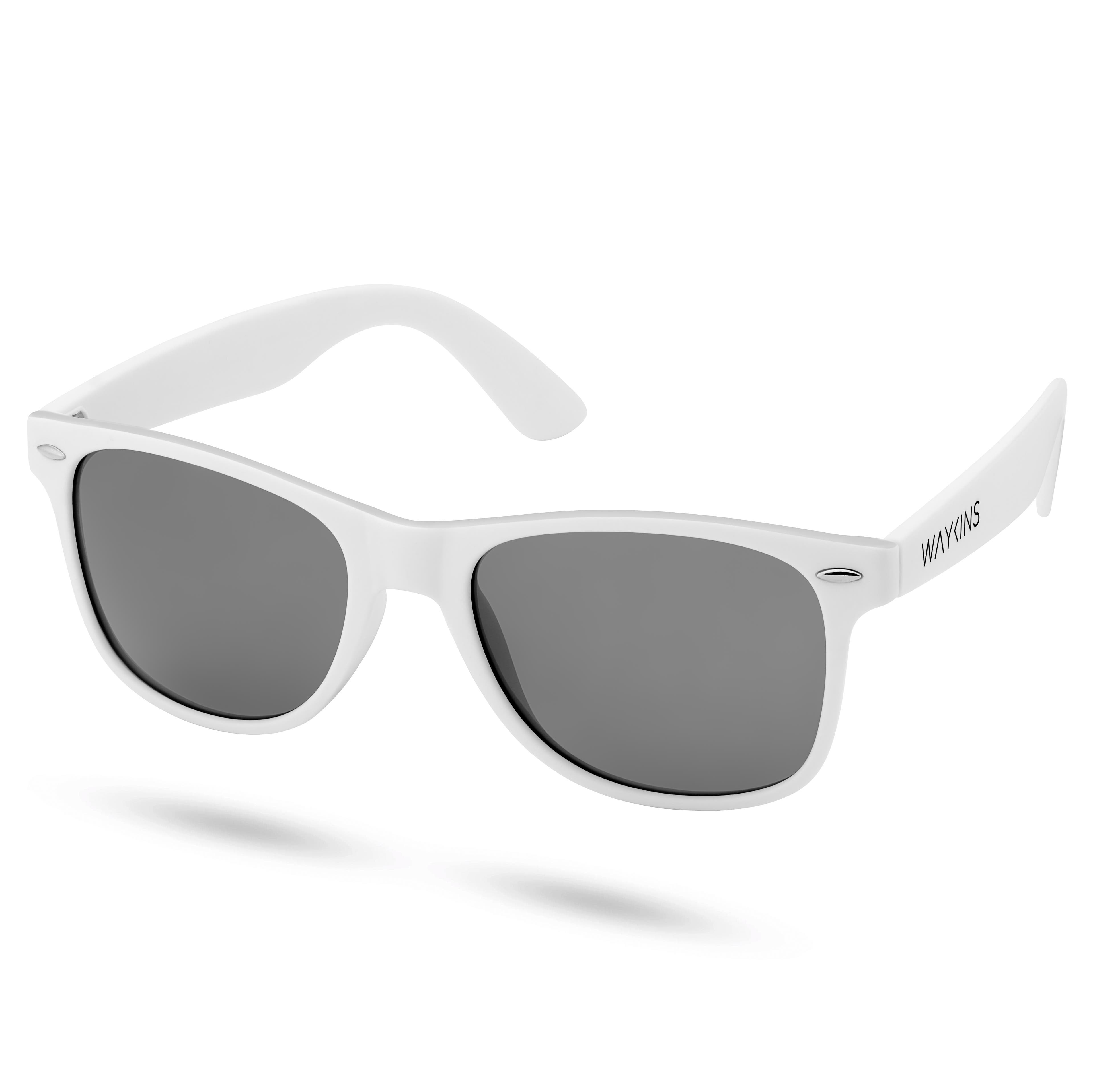 Bílé polarizační retro sluneční brýle