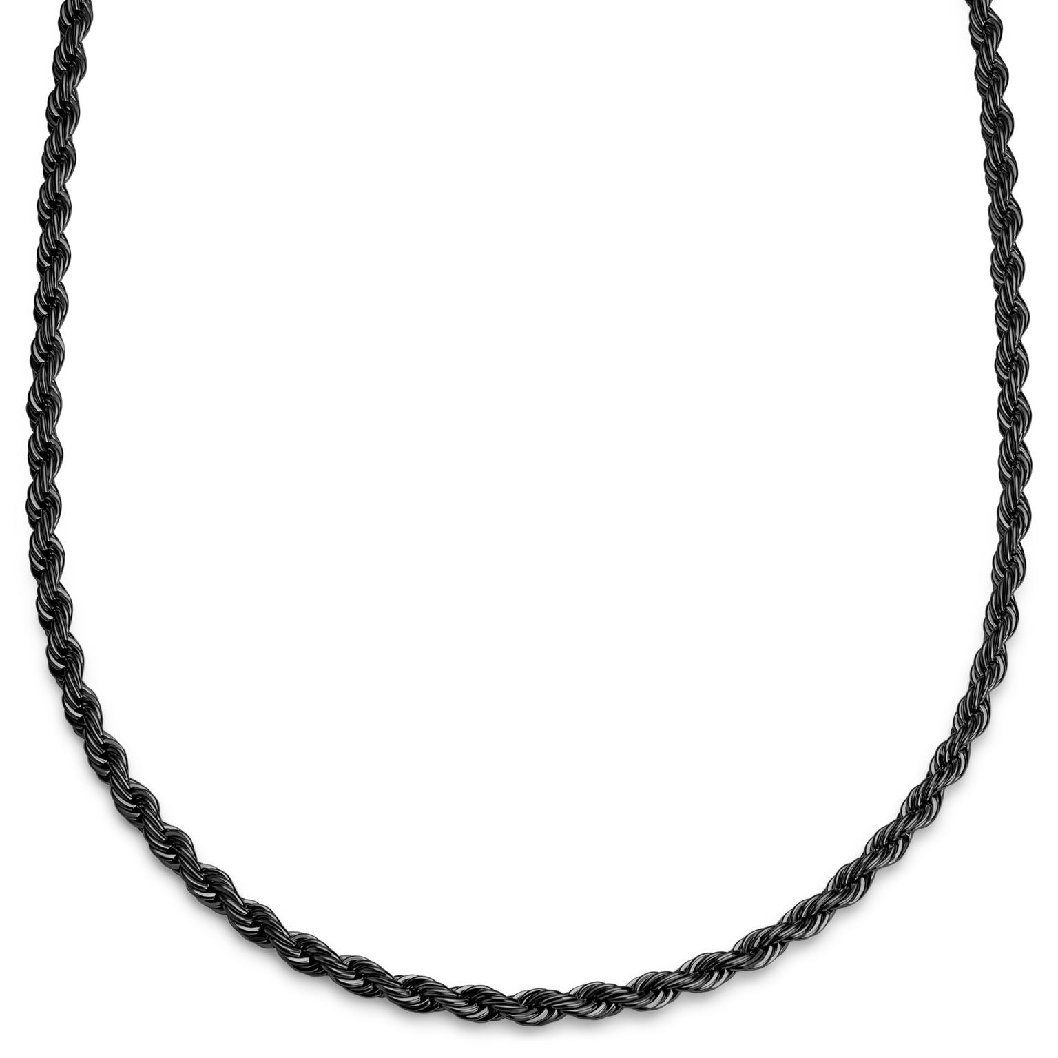 Essentials | Fegyverszürke fekete kötél lánc nyaklánc 6 mm Essentials | Fegyverszürke fekete kötél lánc nyaklánc 6 mm