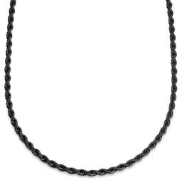 Essentials | 1/4" (6 mm) Gunmetal Black Rope Chain Necklace