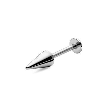 4mm Silver-Tone Spiked Surgical Steel Labret Stud 4mm Silver-Tone Spiked Surgical Steel Labret Stud