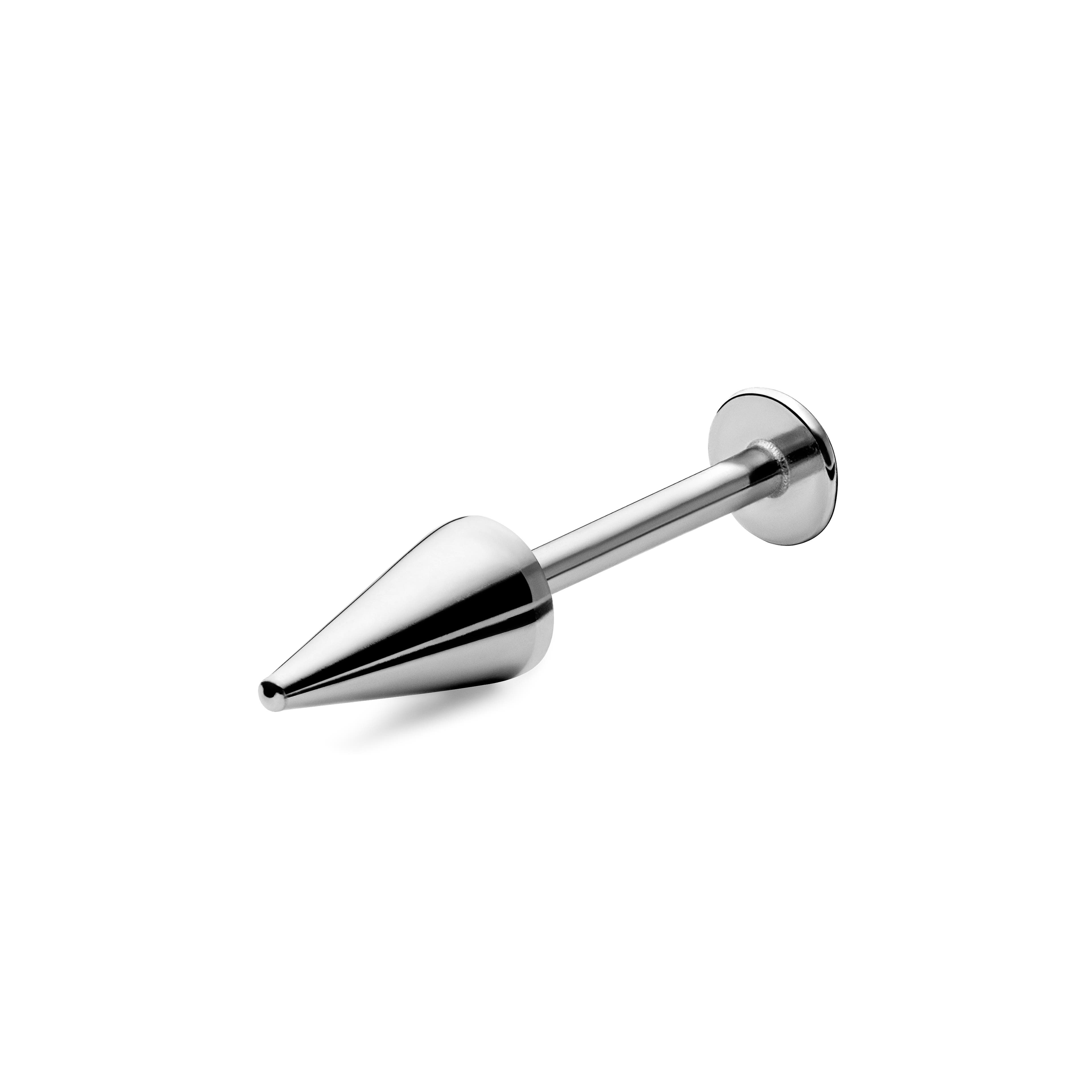 4mm Silver-Tone Spiked Surgical Steel Labret Stud - 1