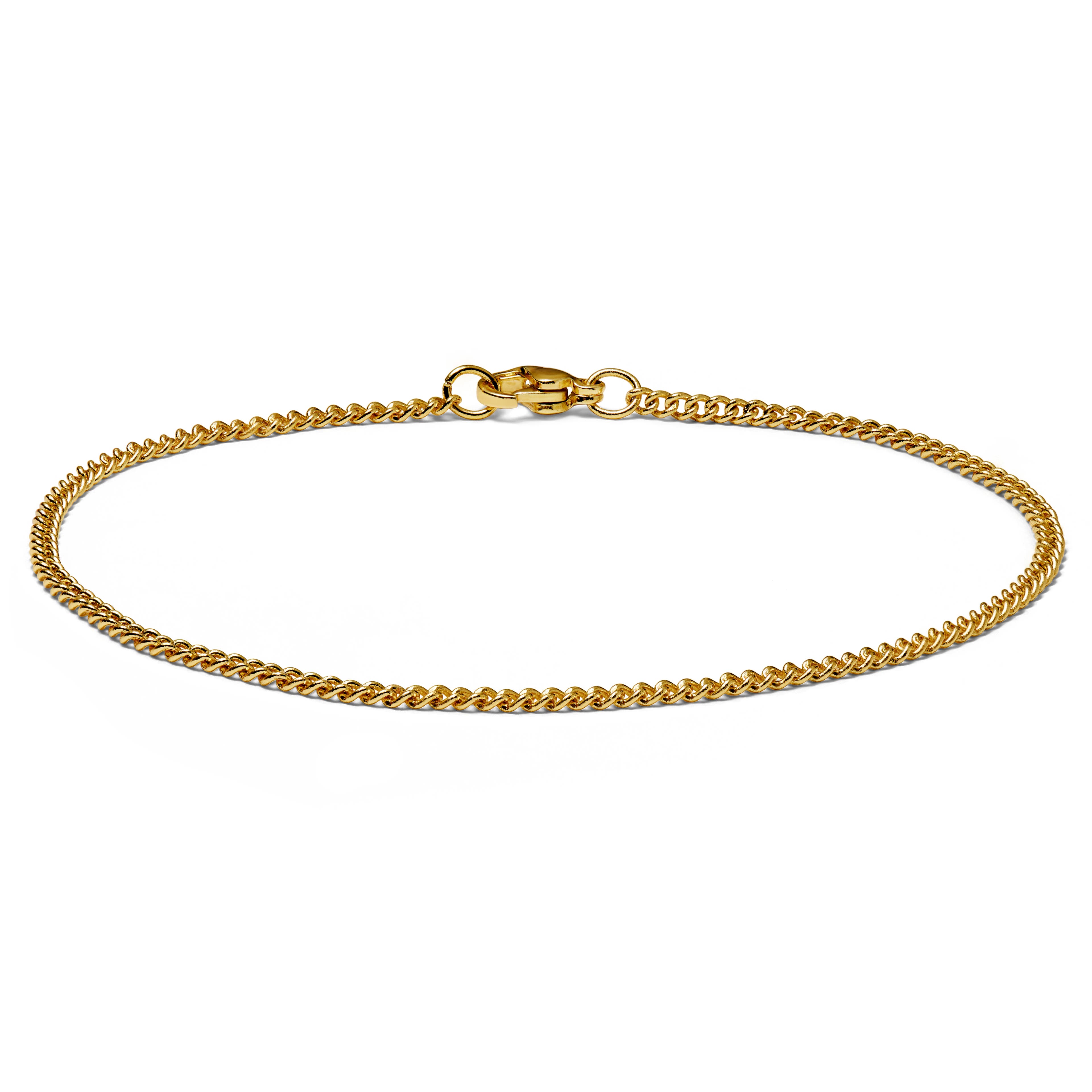 Bracelet chaîne à mailles dorées -  2 mm