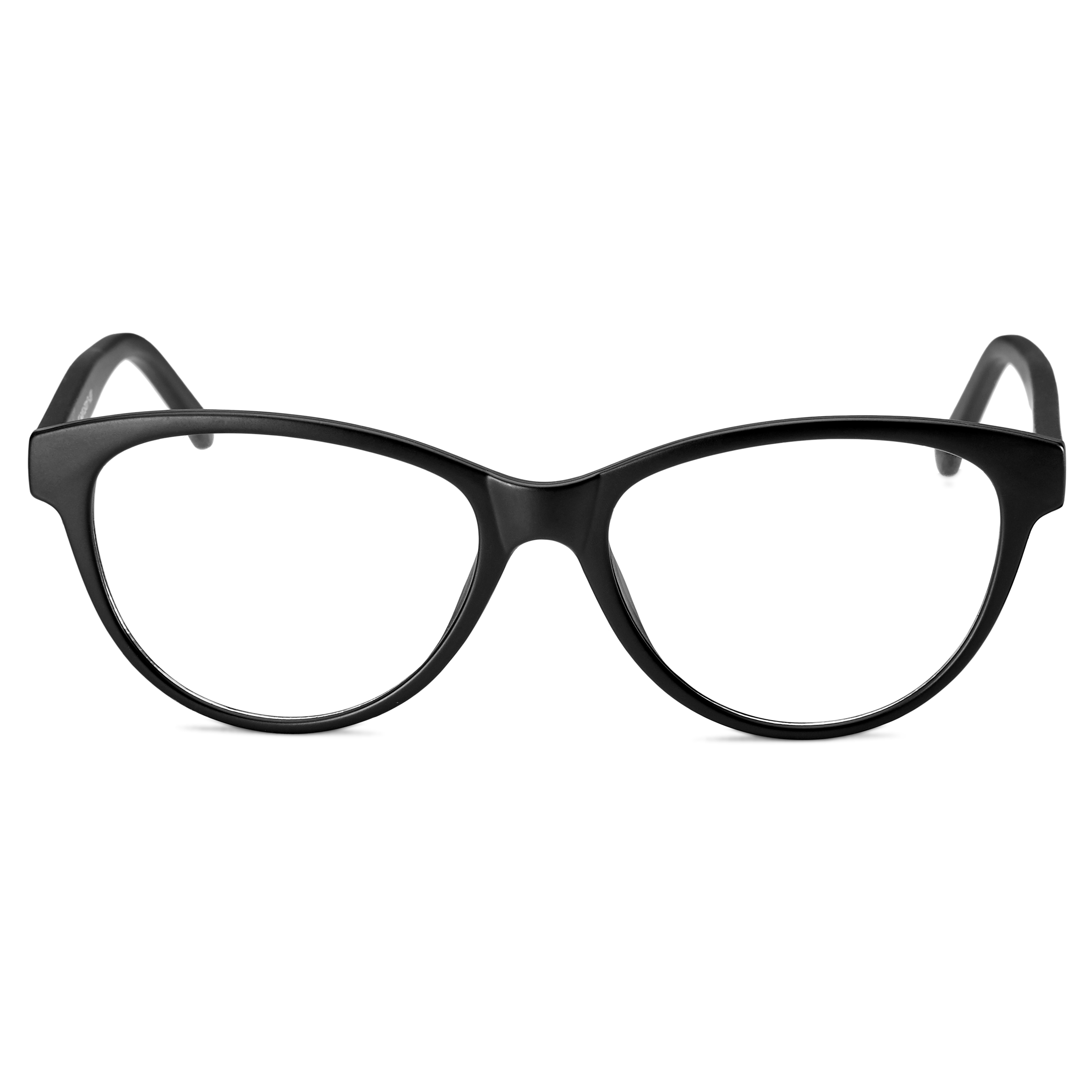 Zaoblené matné černé brýle - 1