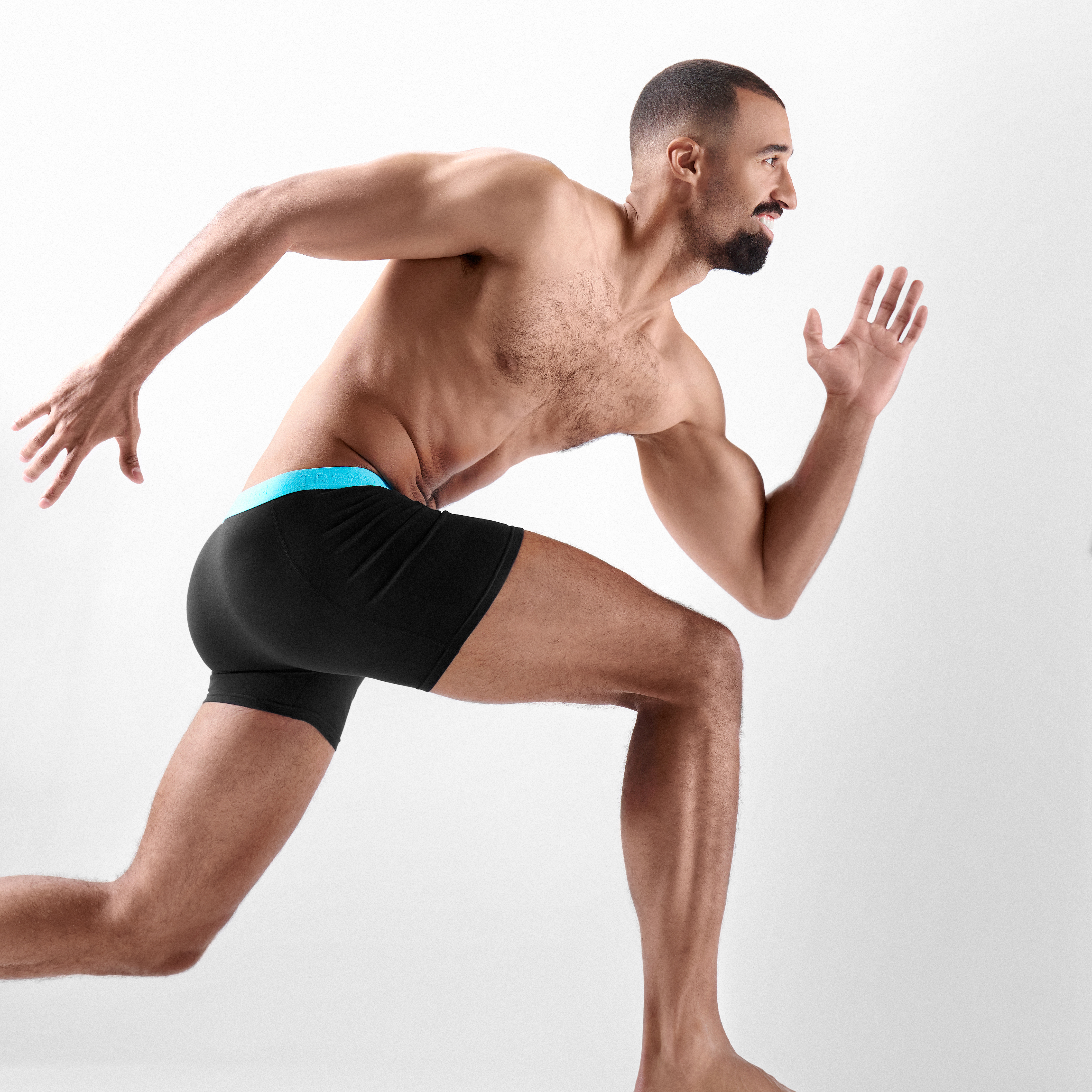 FlexFeel | Sorte Bomulds Boxershorts med Neonblå Linning - 8
