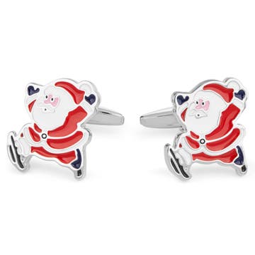 Father Christmas Stainless Steel Cufflinks