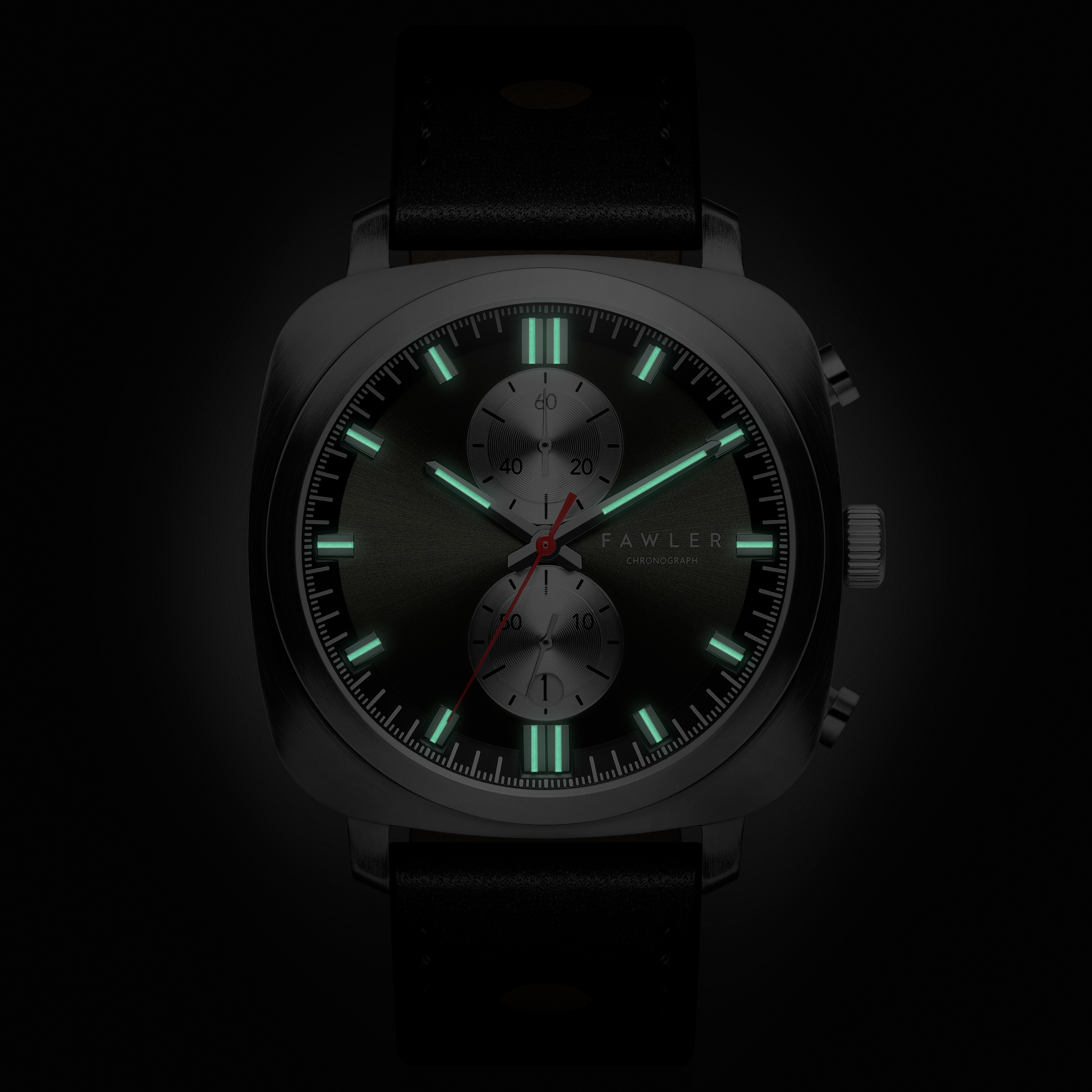 Callao | Zwart Kussenvormig Horloge - 2