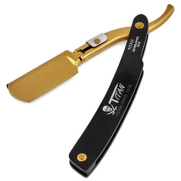 Gold-Tone Straight Razor for Disposable Blades