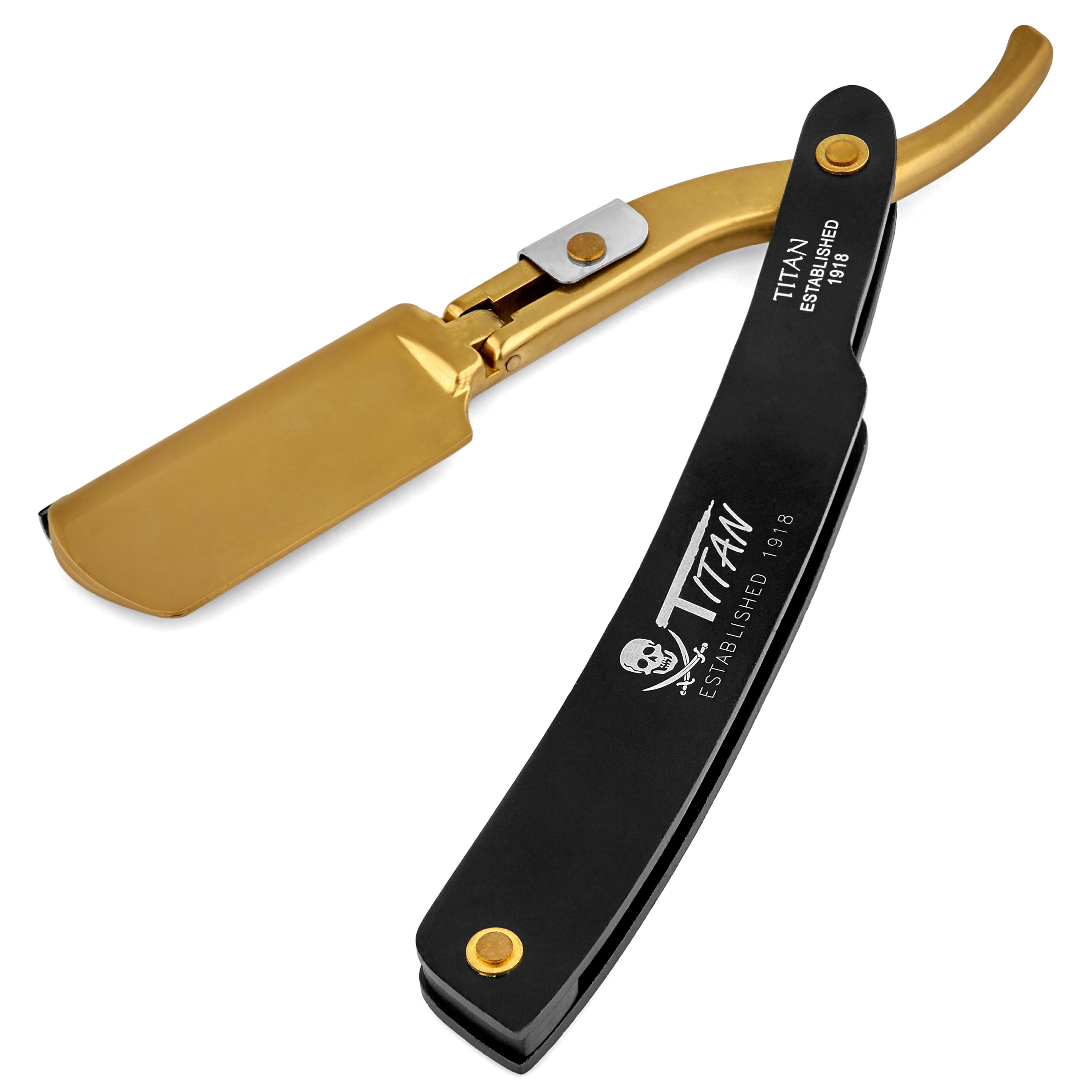 Gold-Tone Straight Razor for Disposable Blades