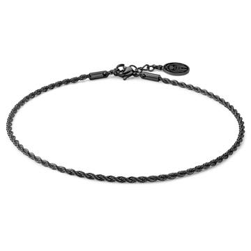 Black Stainless Steel Rope Chain Men's Anklet Black Stainless Steel Rope Chain Men's Anklet