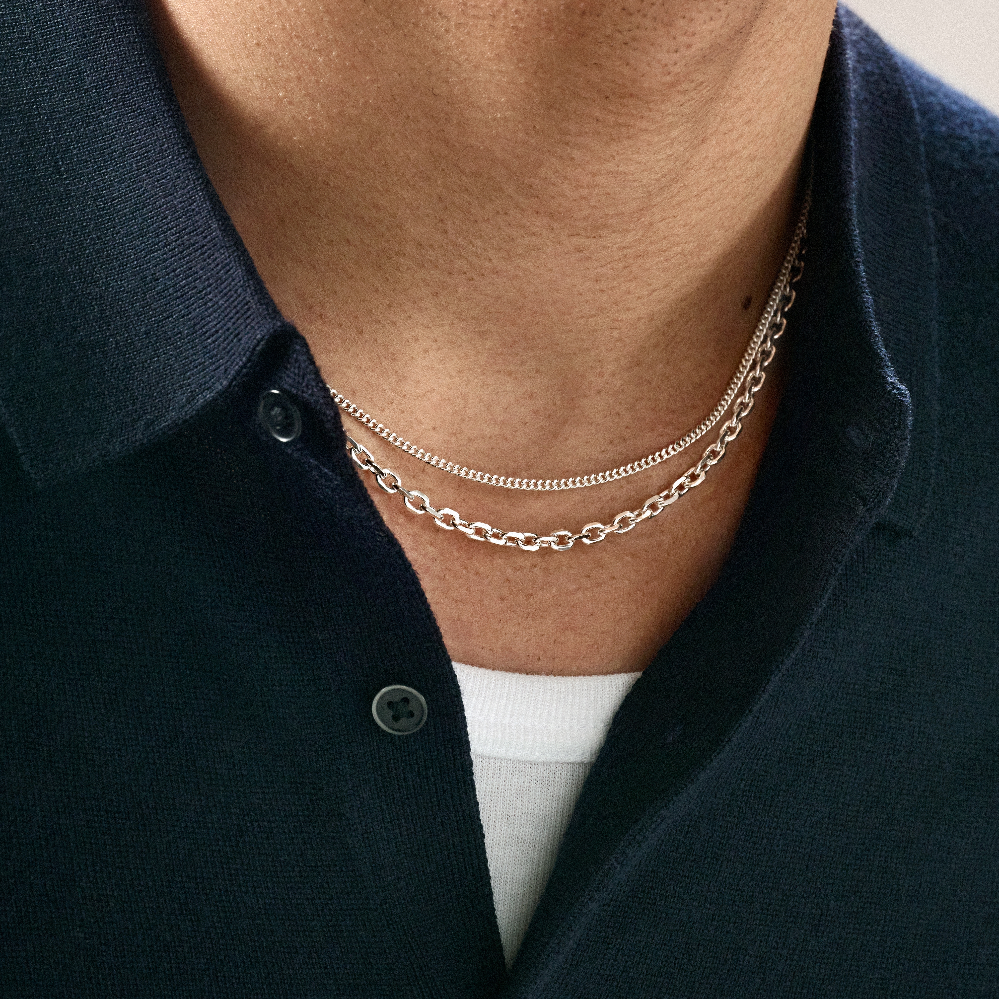 Argentia | 4 mm náhrdelník z káblovej retiazky zo surového mincového striebra 925 bez povrchovej úpravy - 2