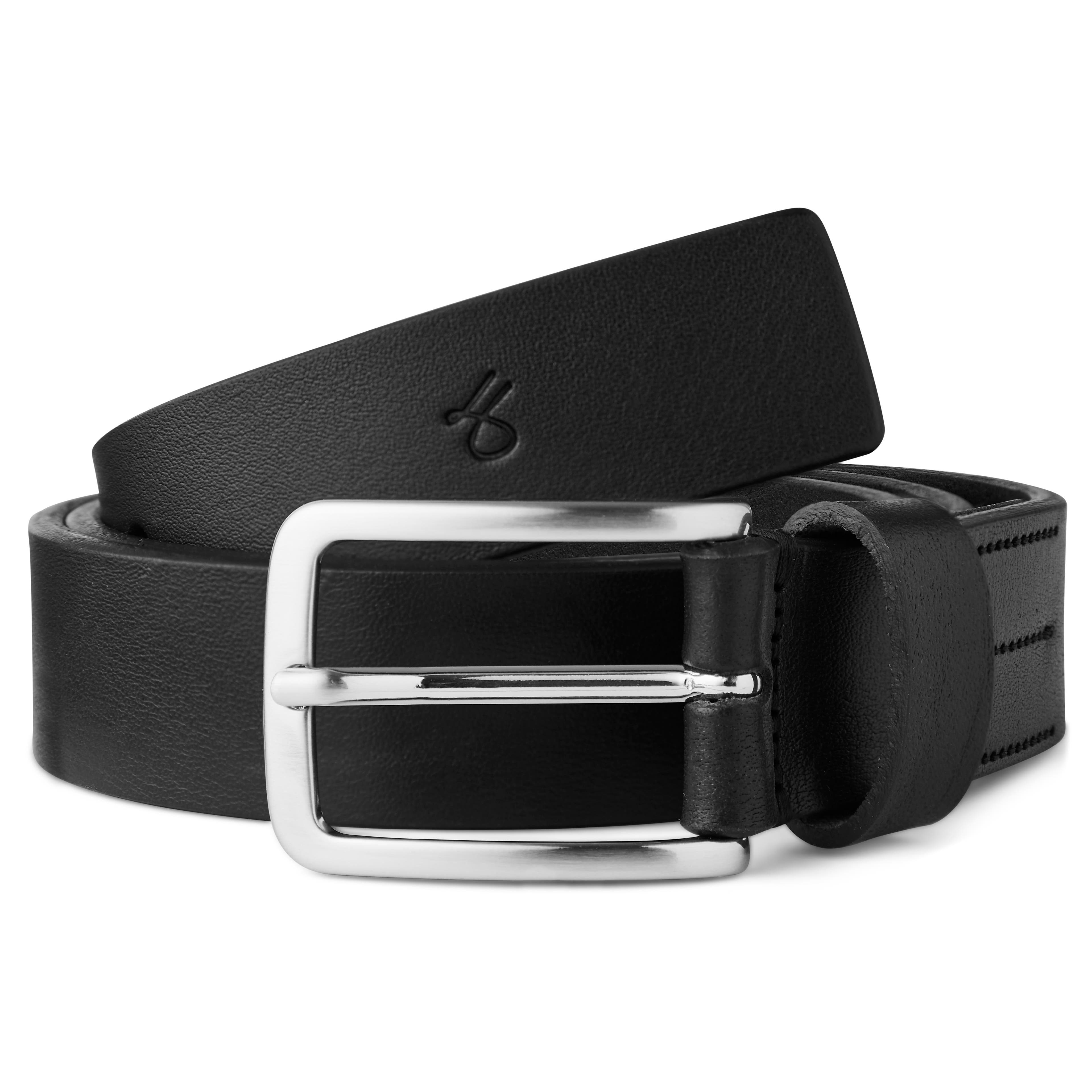 Fredo Black Italian Leather Belt