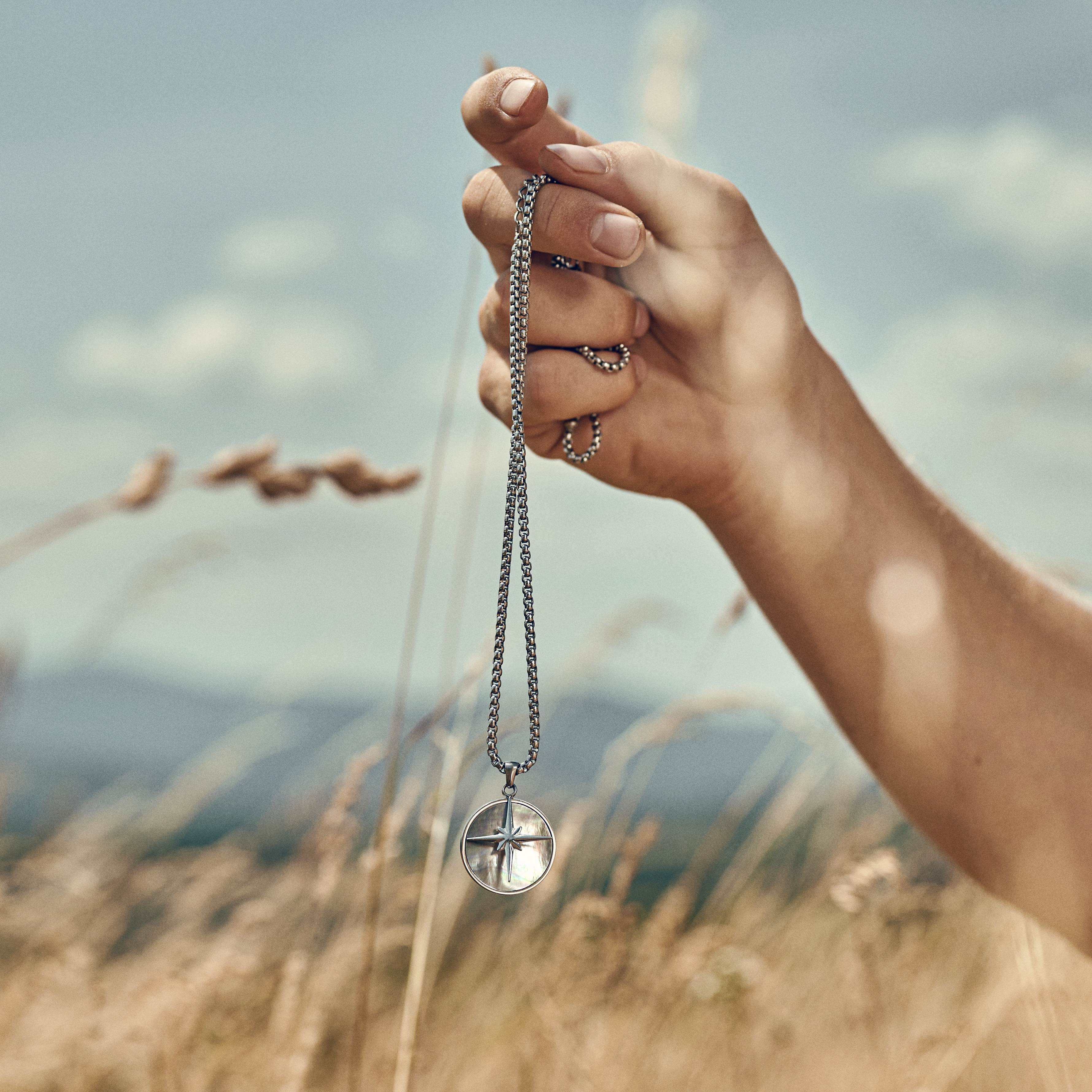 Atlas | Limited Edition Mother-of-Pearl and North Star Pendant Necklace - 2