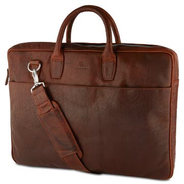 Montreal Slim 17" Executive Tan Leather Bag