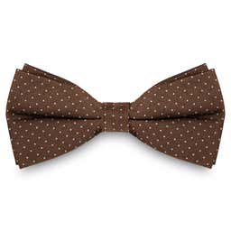 Brown Polka Dot Silk Pre-Tied Bow Tie