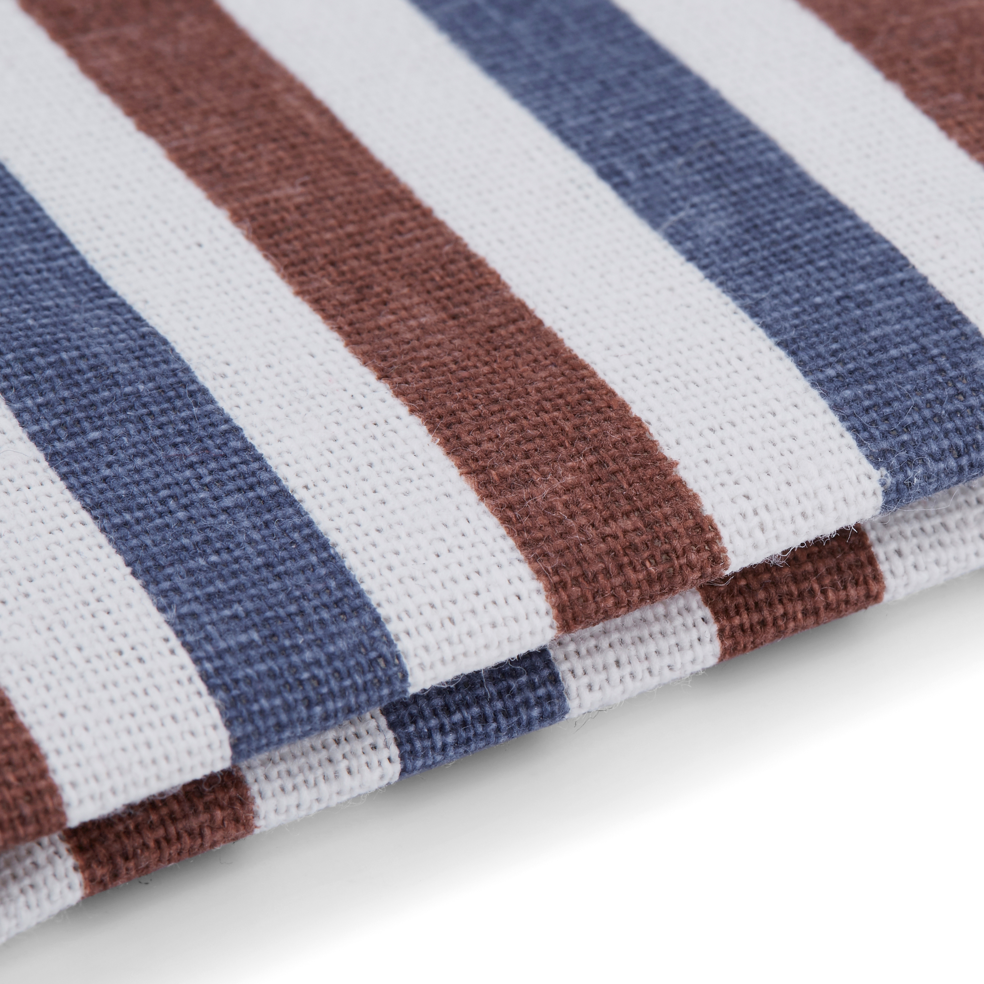 Blue & Brown Striped Pocket Square - 2