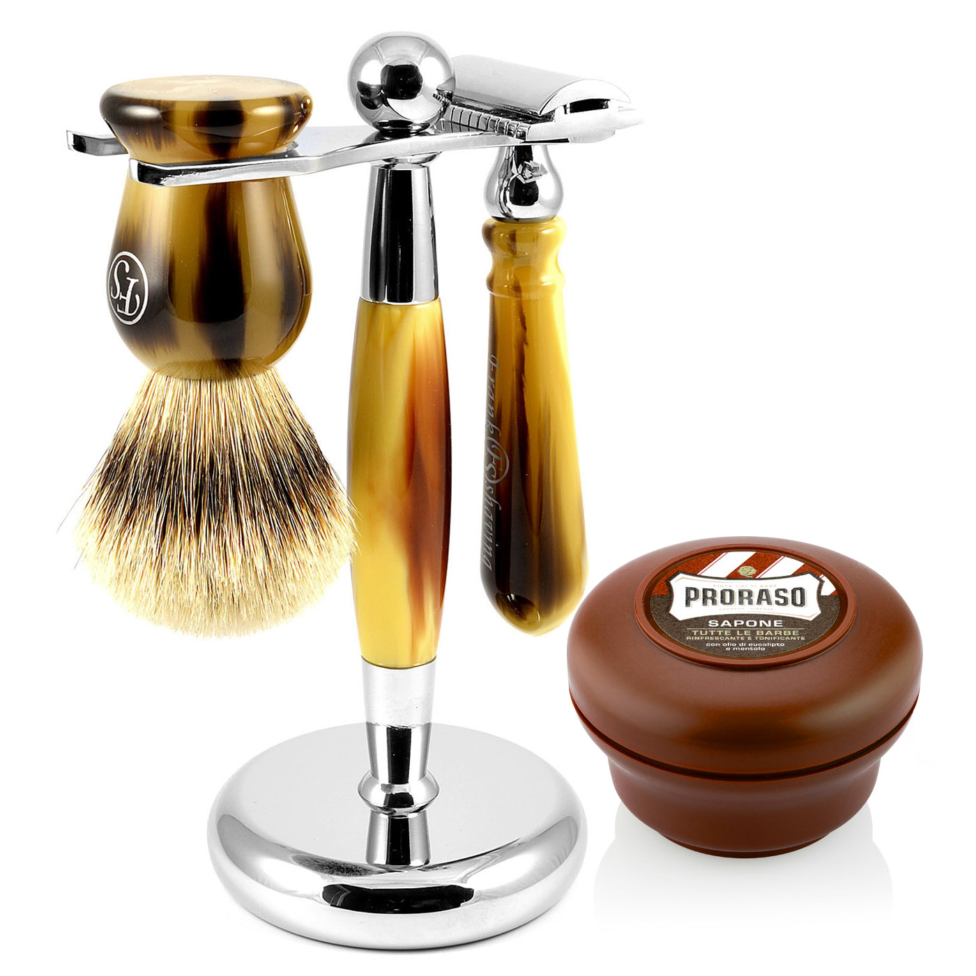 Set da barba Silvertip finto corno  - 1