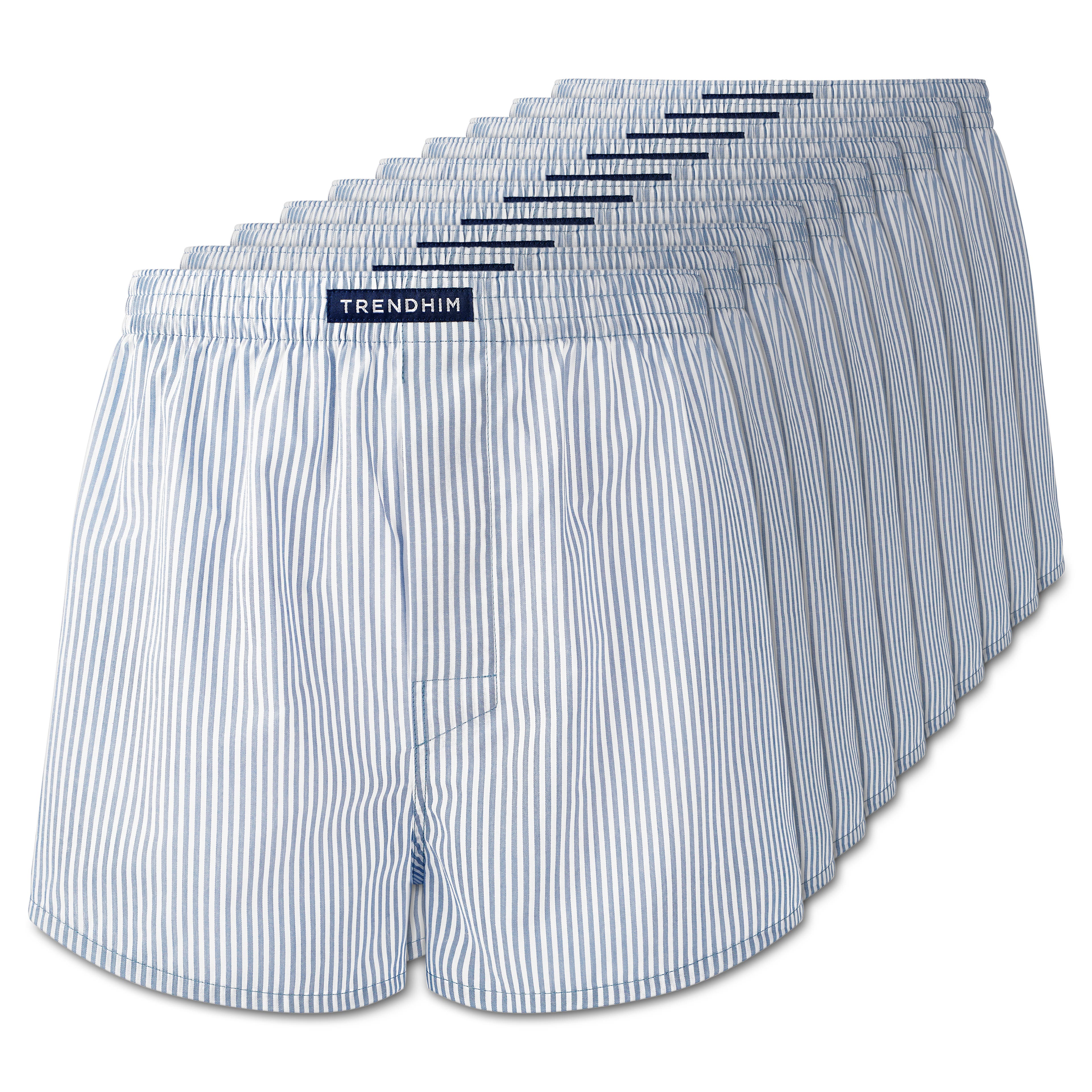 AirFeel | 10er-Pack gestreifte, weit geschnittene Boxershorts aus weißer Baumwolle AirFeel | 10er-Pack gestreifte, weit geschnittene Boxershorts aus weißer Baumwolle