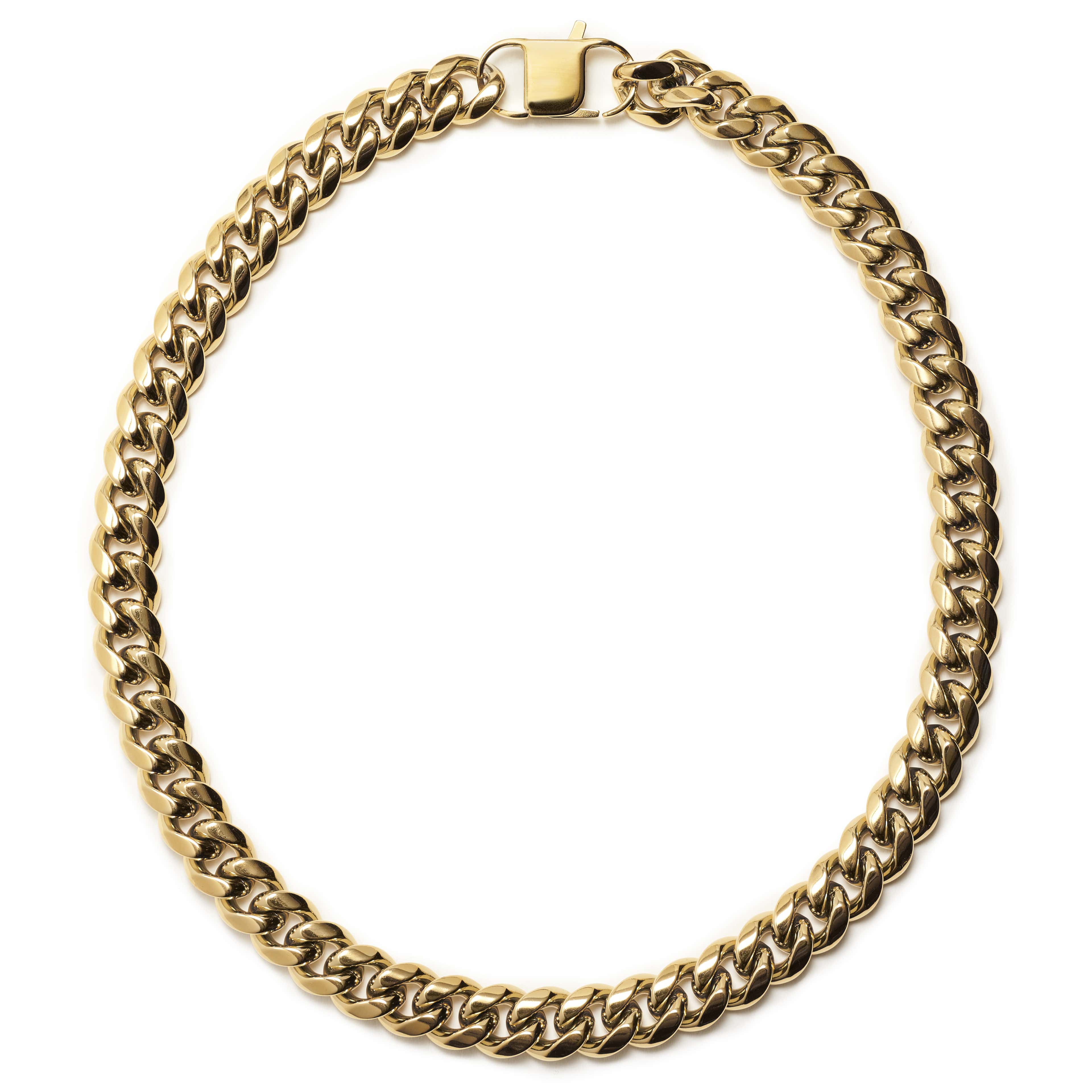 14mm Gold-Tone Steel Chain Necklace - 2 - gallery