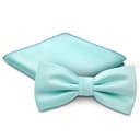 Babyblaue vorgebundene Fliege und Einstecktuch-Set Babyblaue vorgebundene Fliege und Einstecktuch-Set