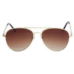 Złocisto-brązowe gradientowe okulary przeciwsłoneczne