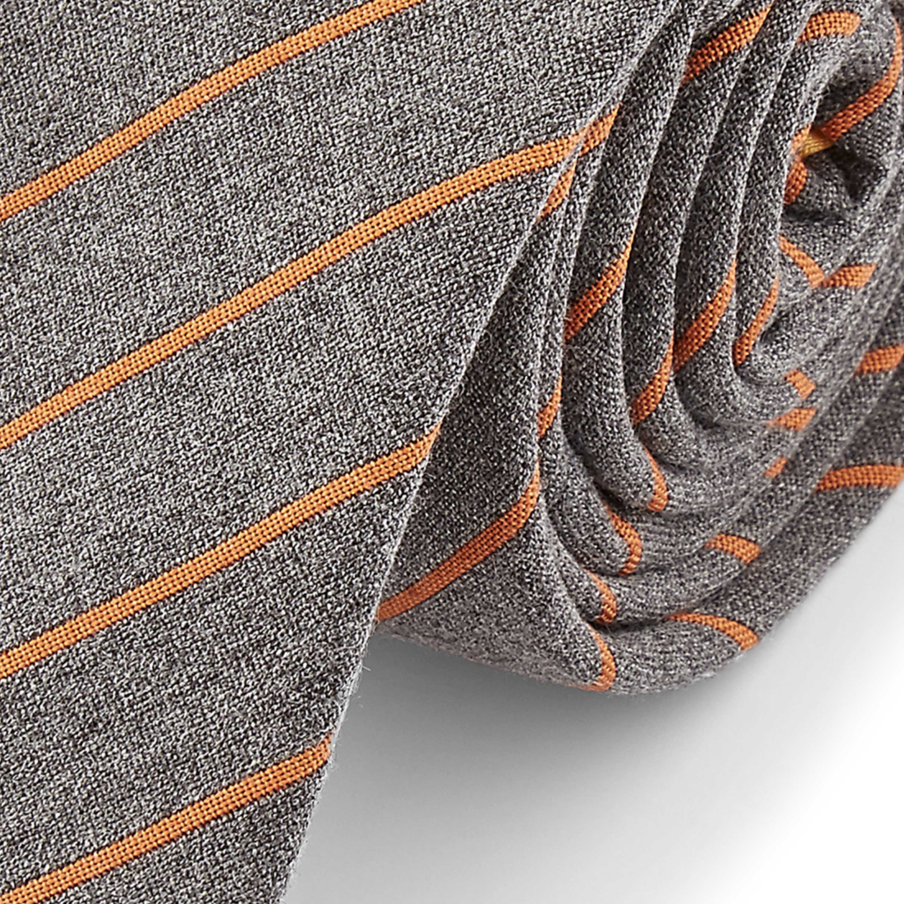 Grey and Orange Necktie - 2