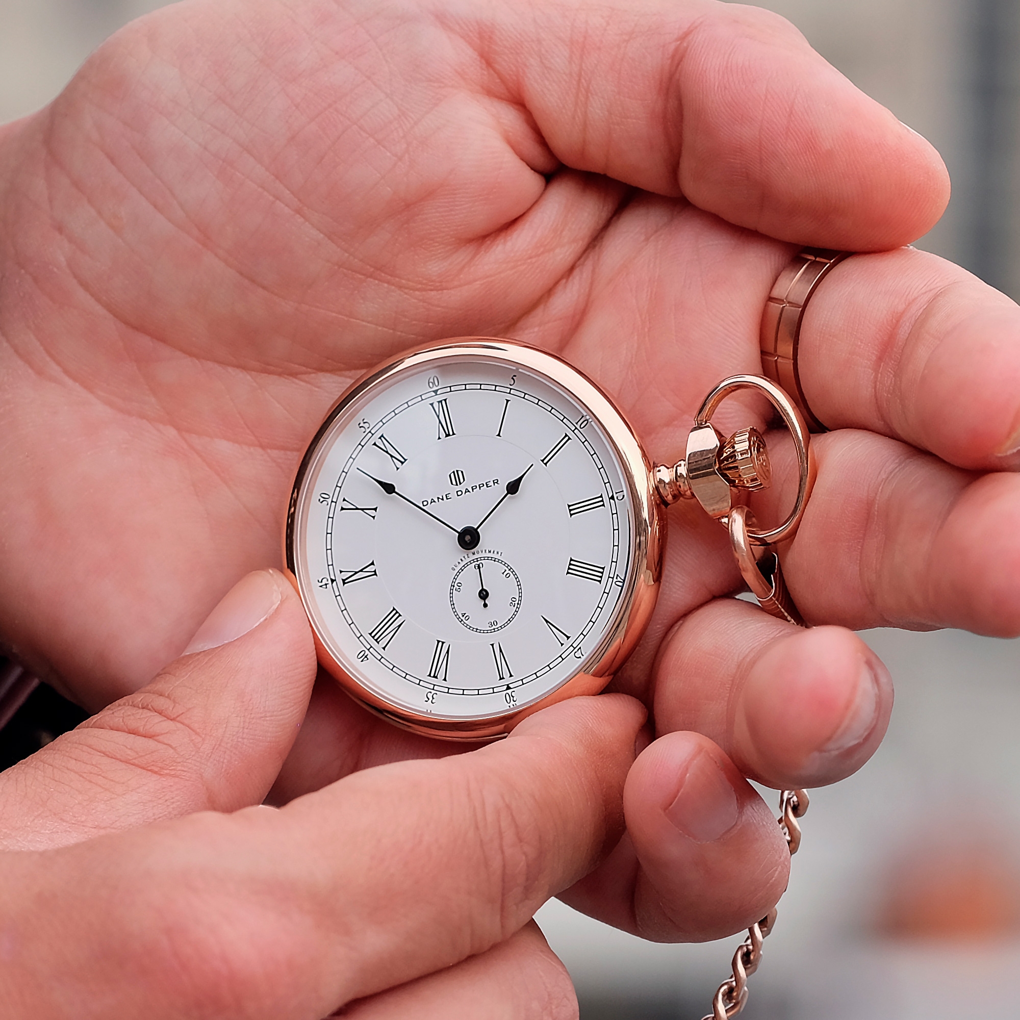 Rose Gold-Toned & White Time Keeper Pocket Watch - 6