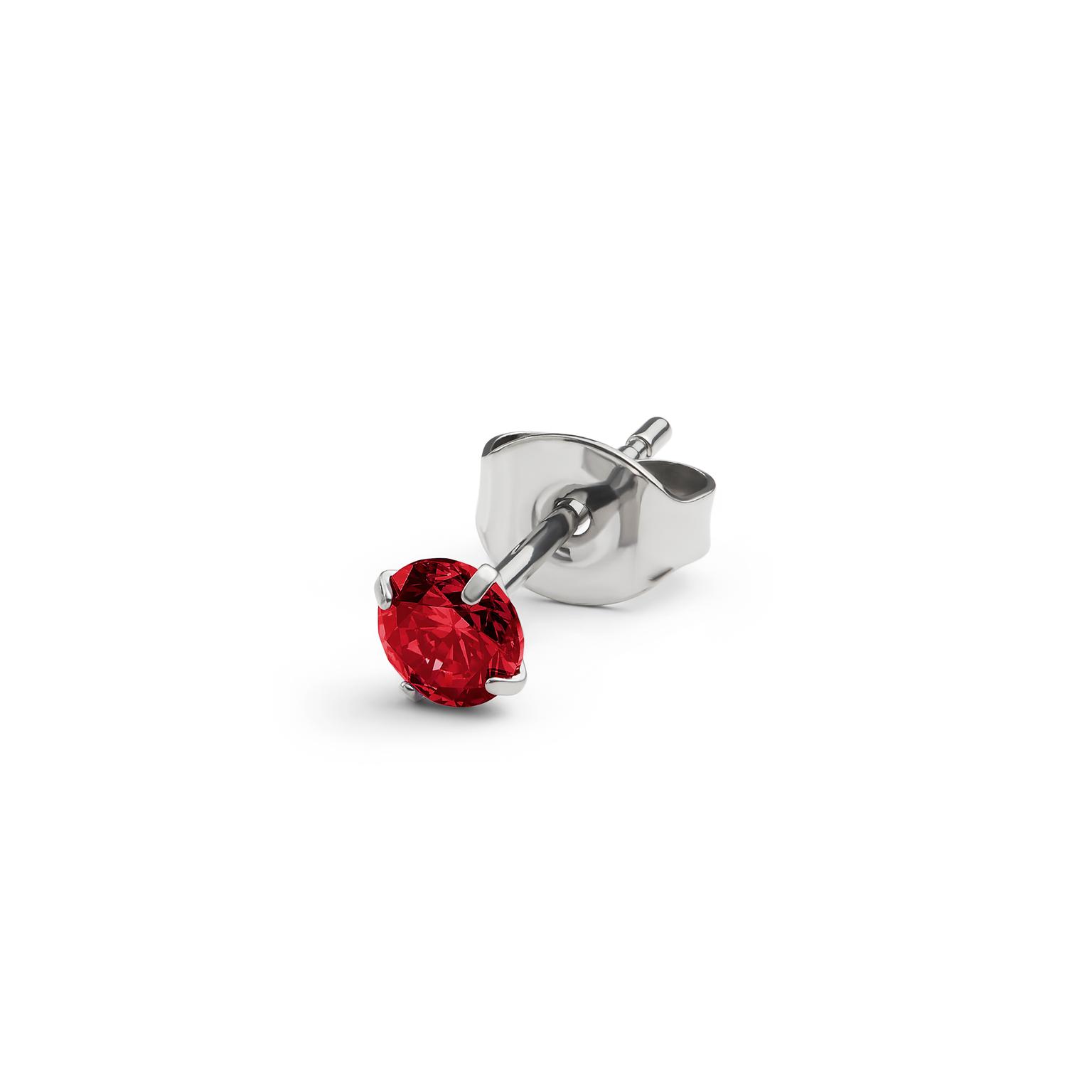 Aura | 4mm Titanium Garnet Red Zirconia Stud Earring Aura | 4mm Titanium Garnet Red Zirconia Stud Earring