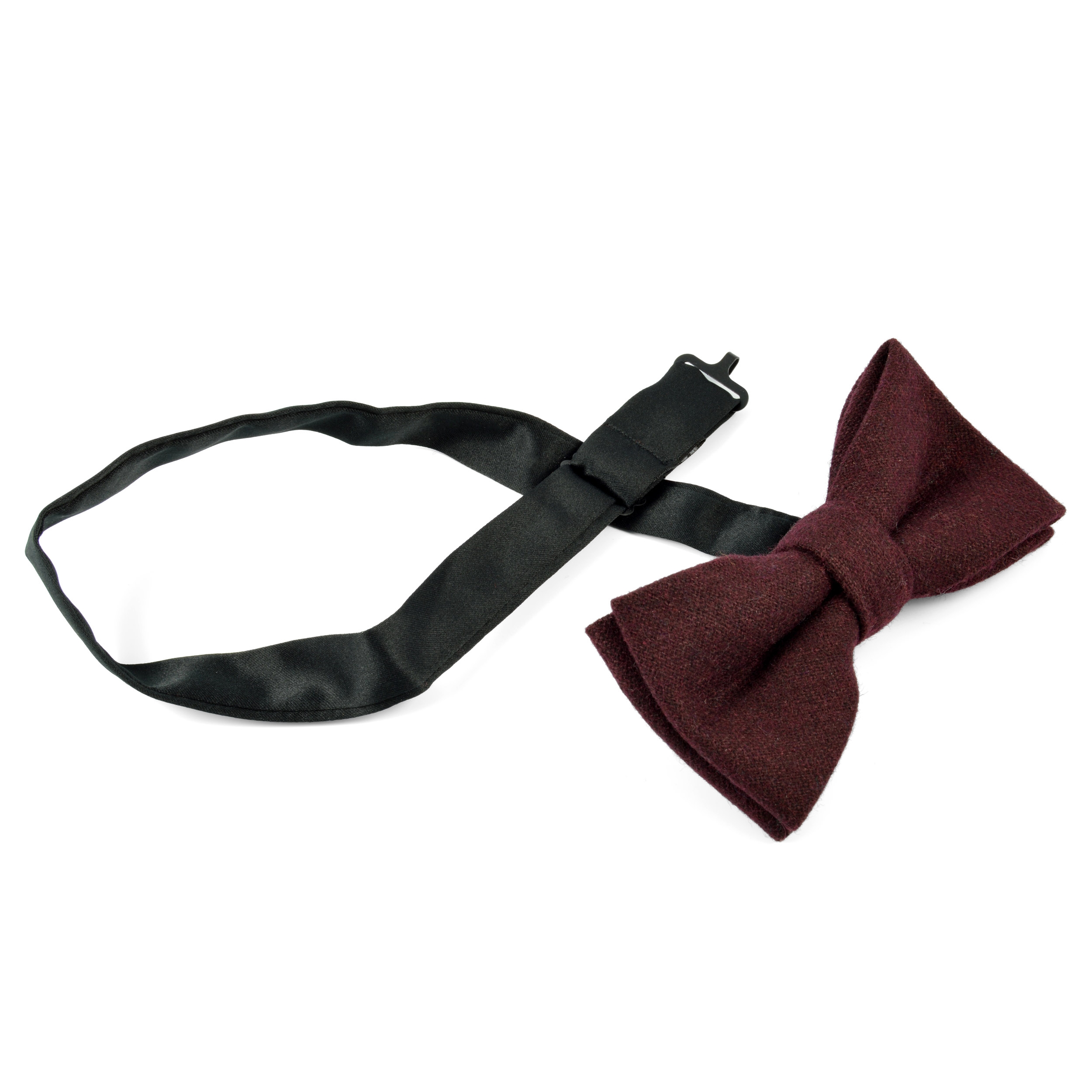 Σκούρο Μπορντό Προδεμένο Μάλλινο Παπιγιόν Χειροποίητο - 2