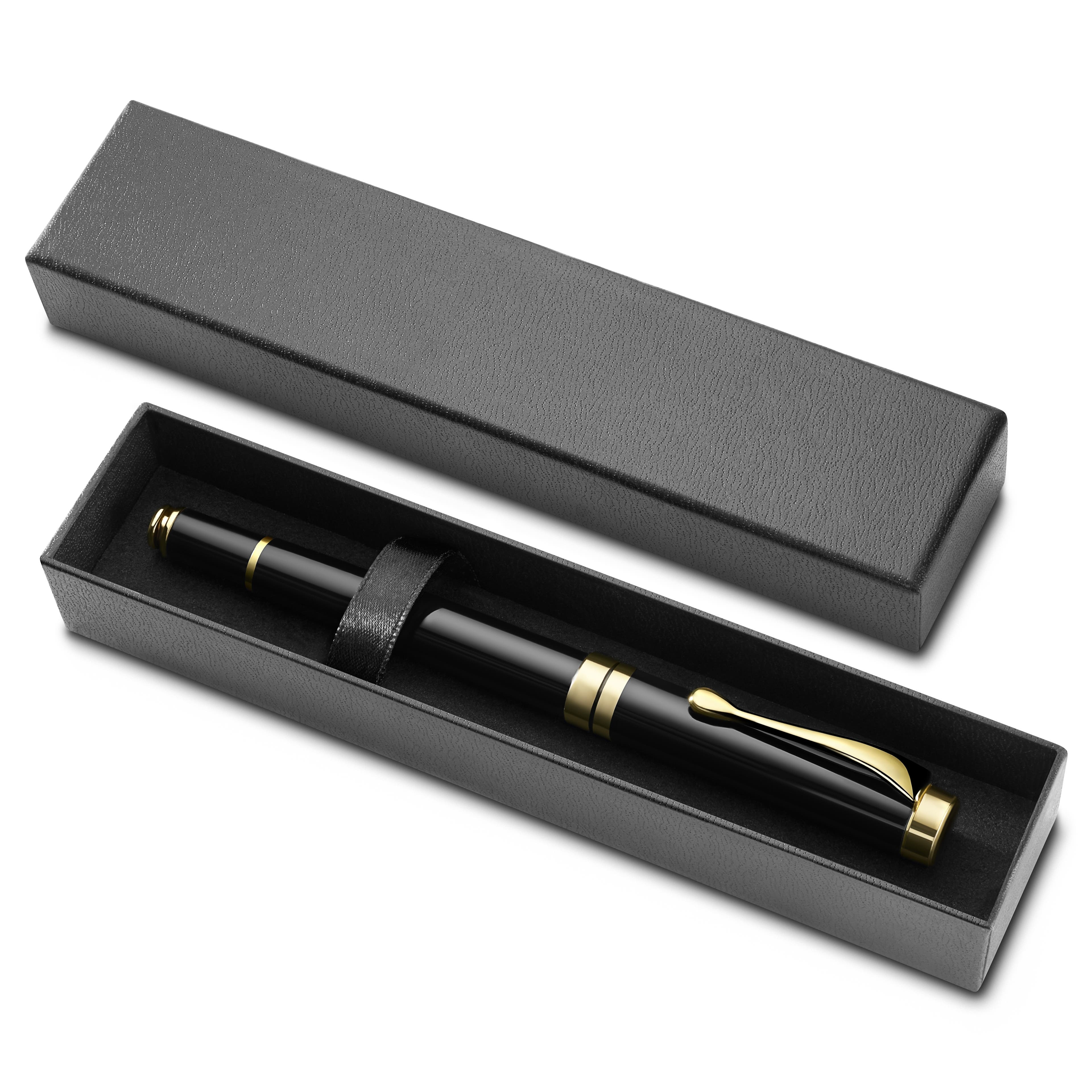 Elegancki czarno-złocisty długopis