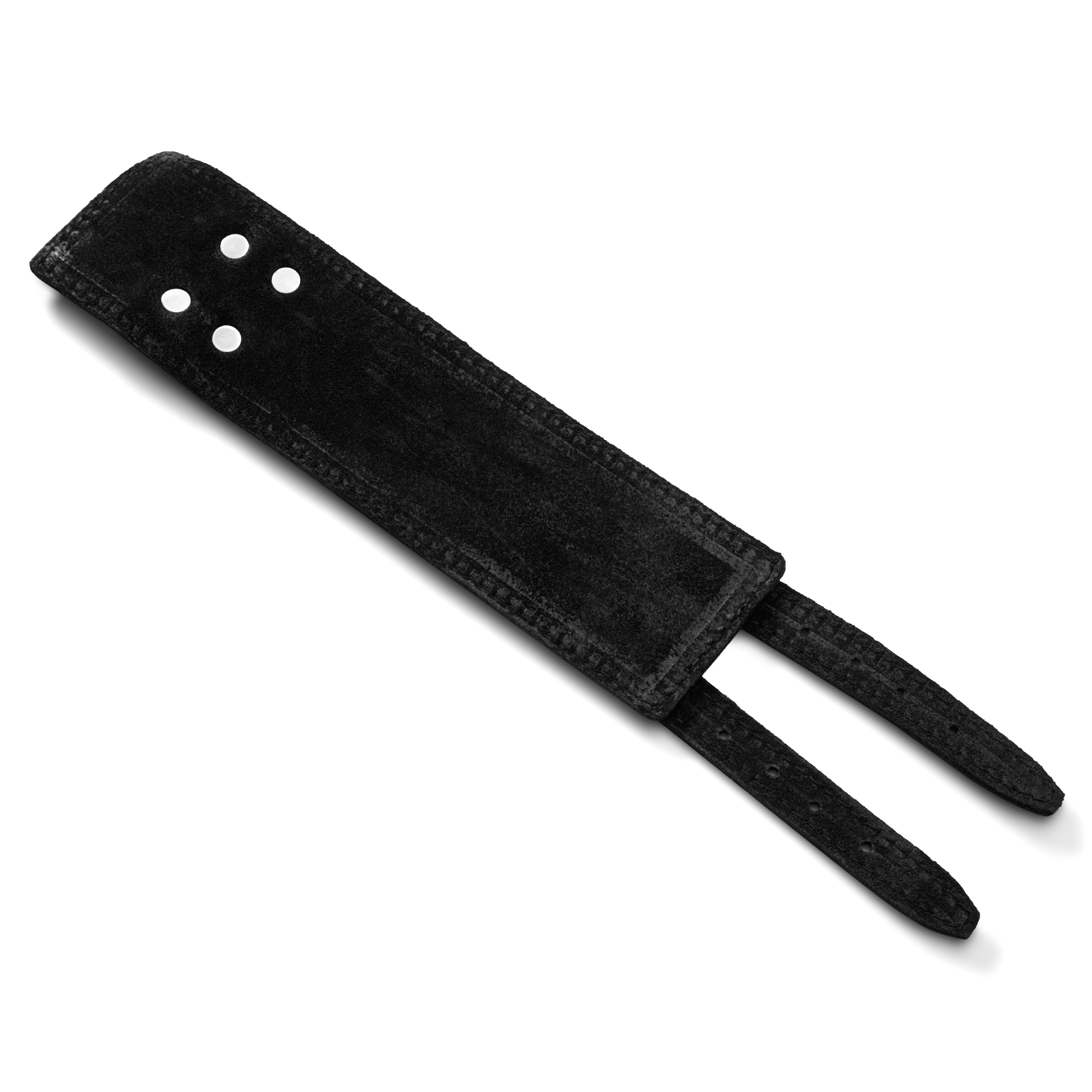 Gladius | Wide Black Full Grain Buffalo Leather Buckle Bracelet - 5