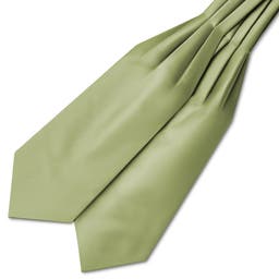 Saténový kravatový šál v bledozelenej farbe
