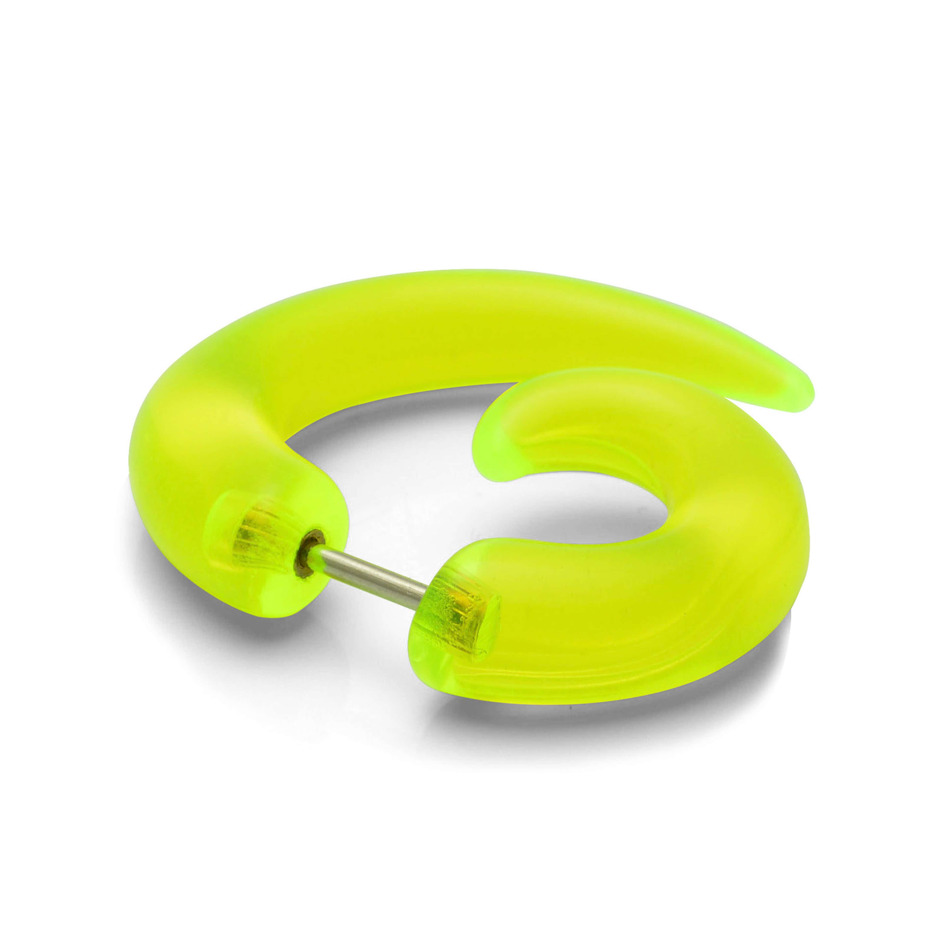 Neon Green Fake Stretching Plug Earring