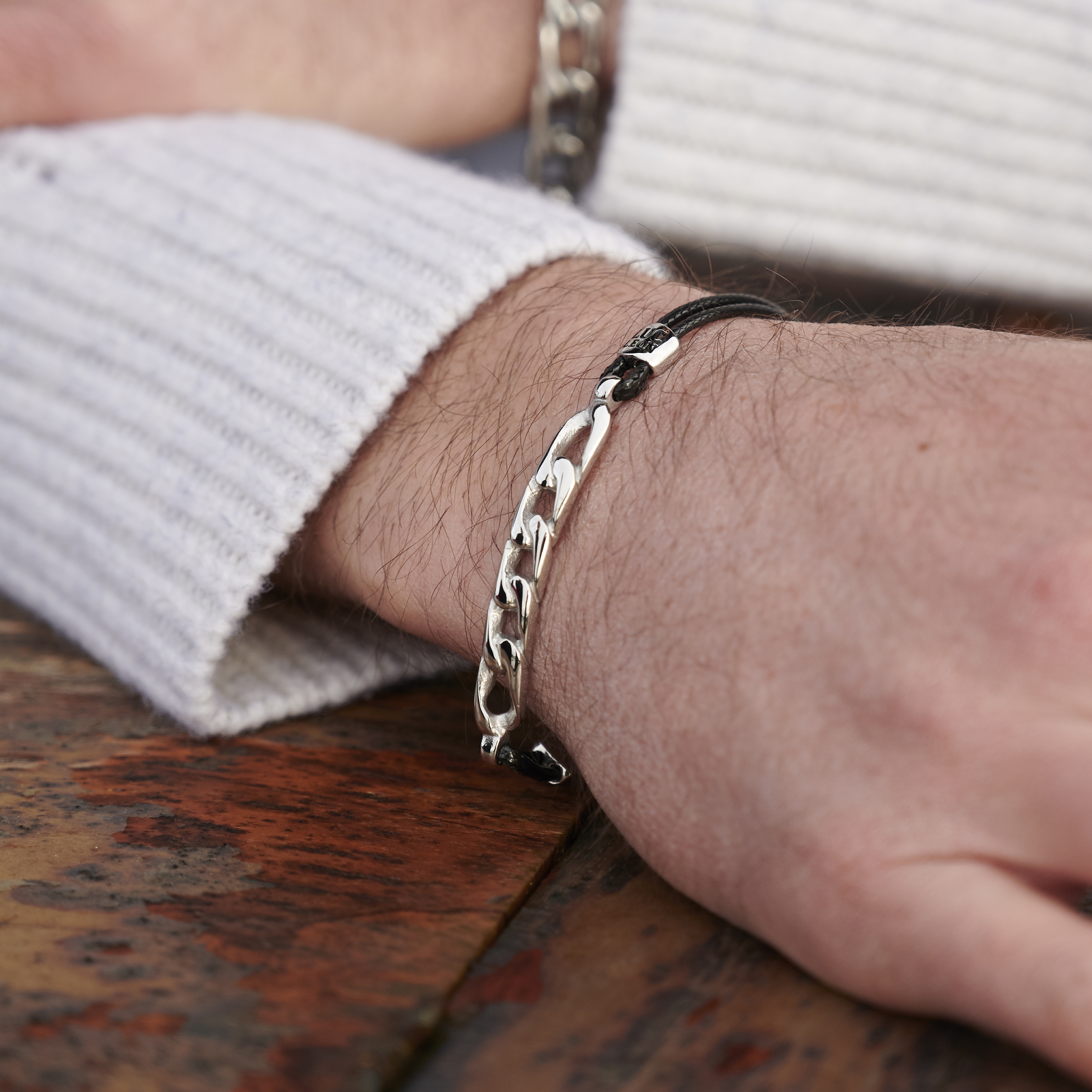 Bracelet Gravel Lenn en acier argenté  - 5