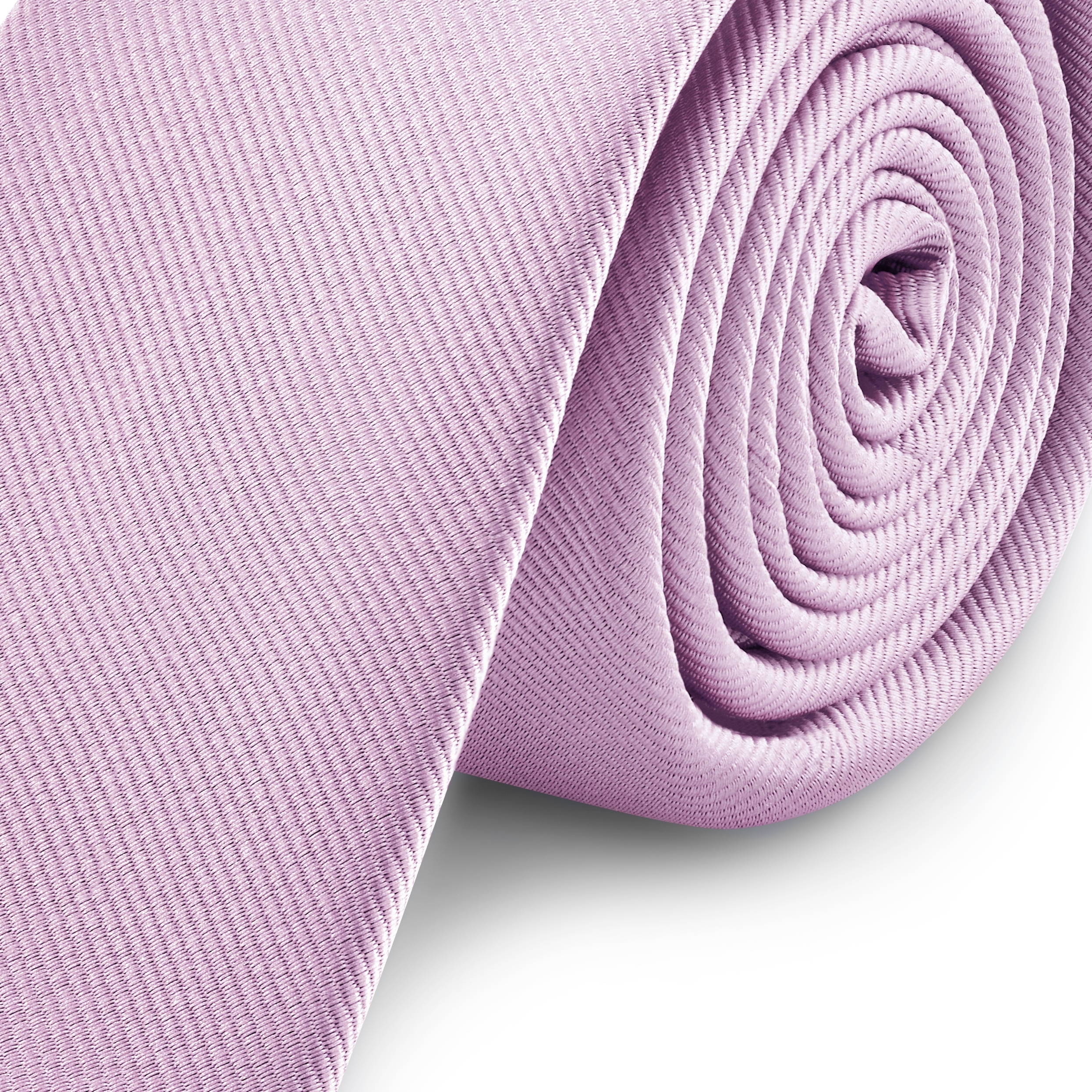 Cravate étroite en tissu gros-grain violet clair 6 cm - 3