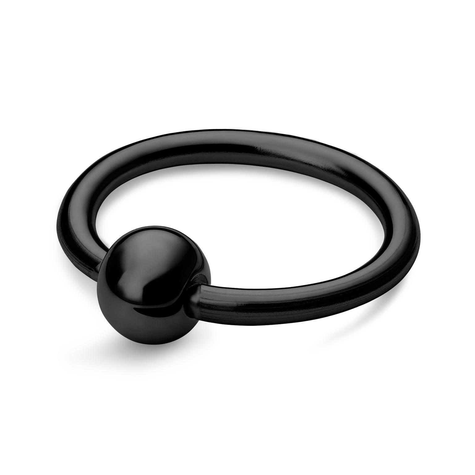 Piercing anneau avec perle captive en acier chirurgical noir 8 mm Piercing anneau avec perle captive en acier chirurgical noir 8 mm