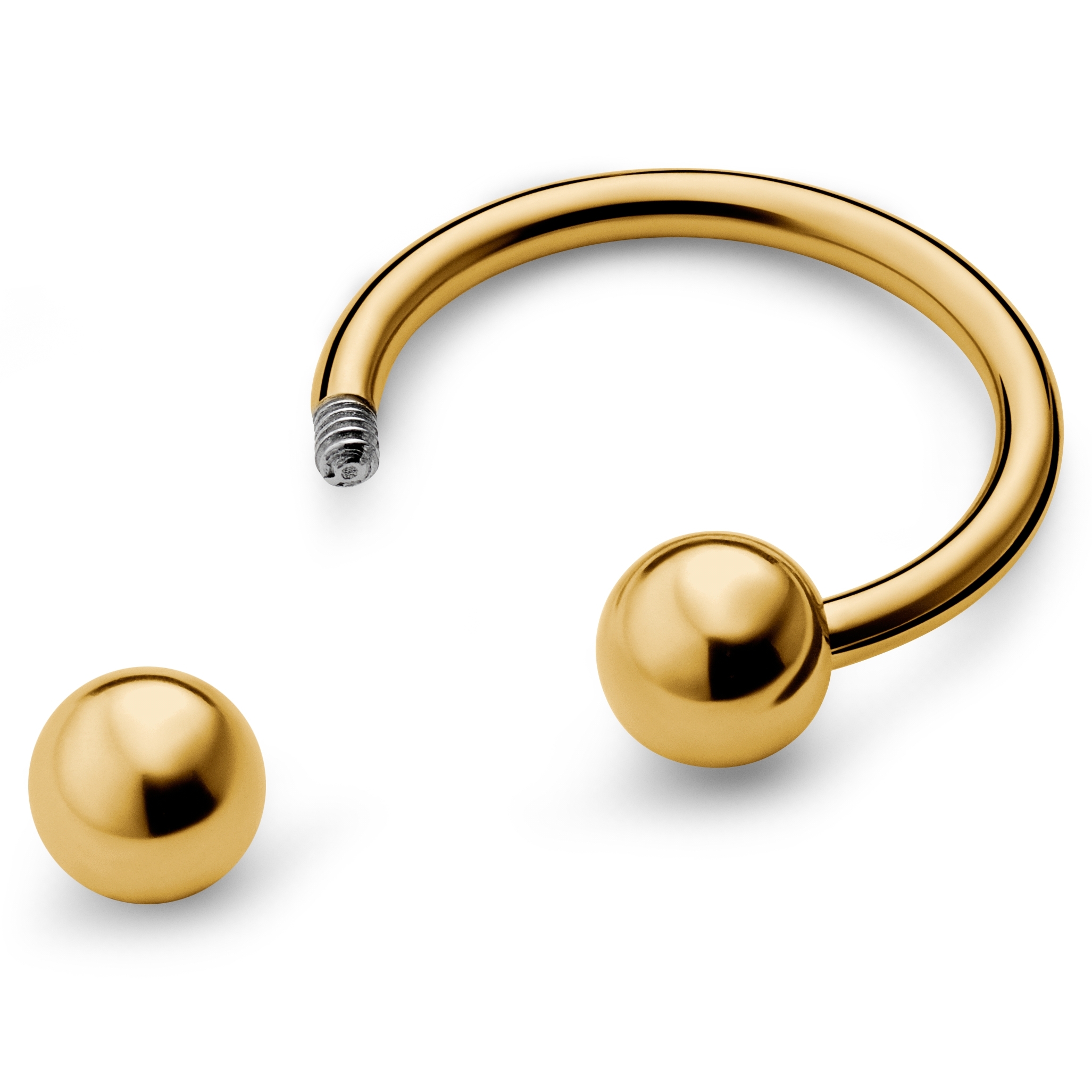 Small 1/3" (8 mm) Gold-Tone Titanium Circular Barbell - 2