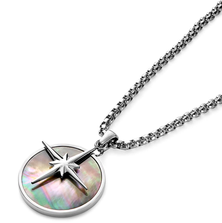 Collana Donna Tuscany Silver In Argento 925 Con Pendente Ovale In Madreperla – 46cm, Ipoallergenica, Confezione Regalo