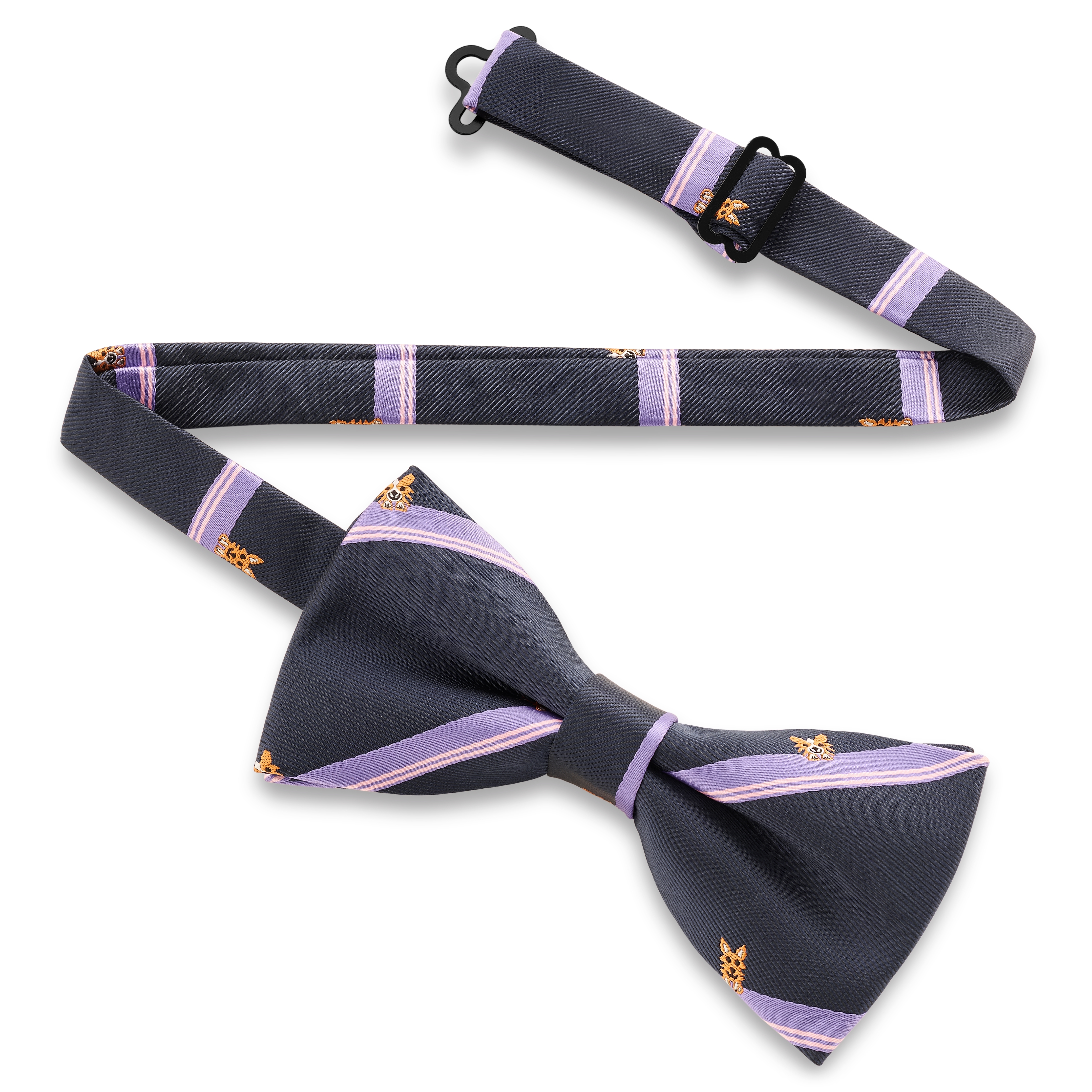 Zoikos | Marinblå Knuten Fluga med Hundmönster - 2