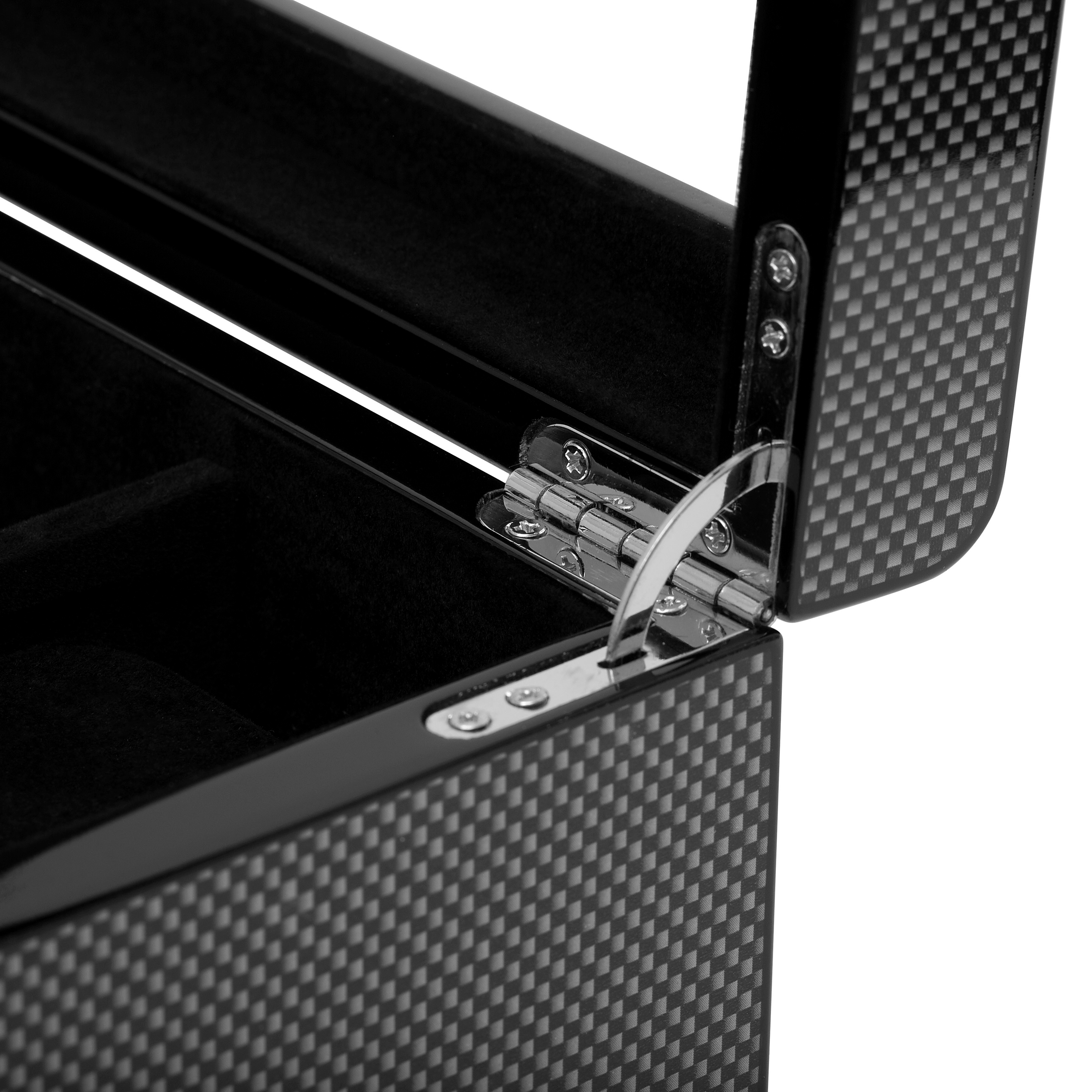 Caja de cuadros en dos niveles para 8 relojes y joyas - 4