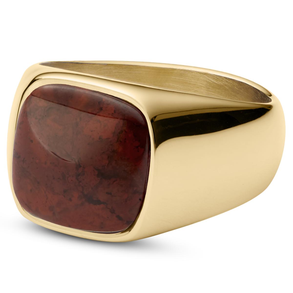 Len Red Carnelian Gold-Tone Gravel Ring | In stock! | Lucleon