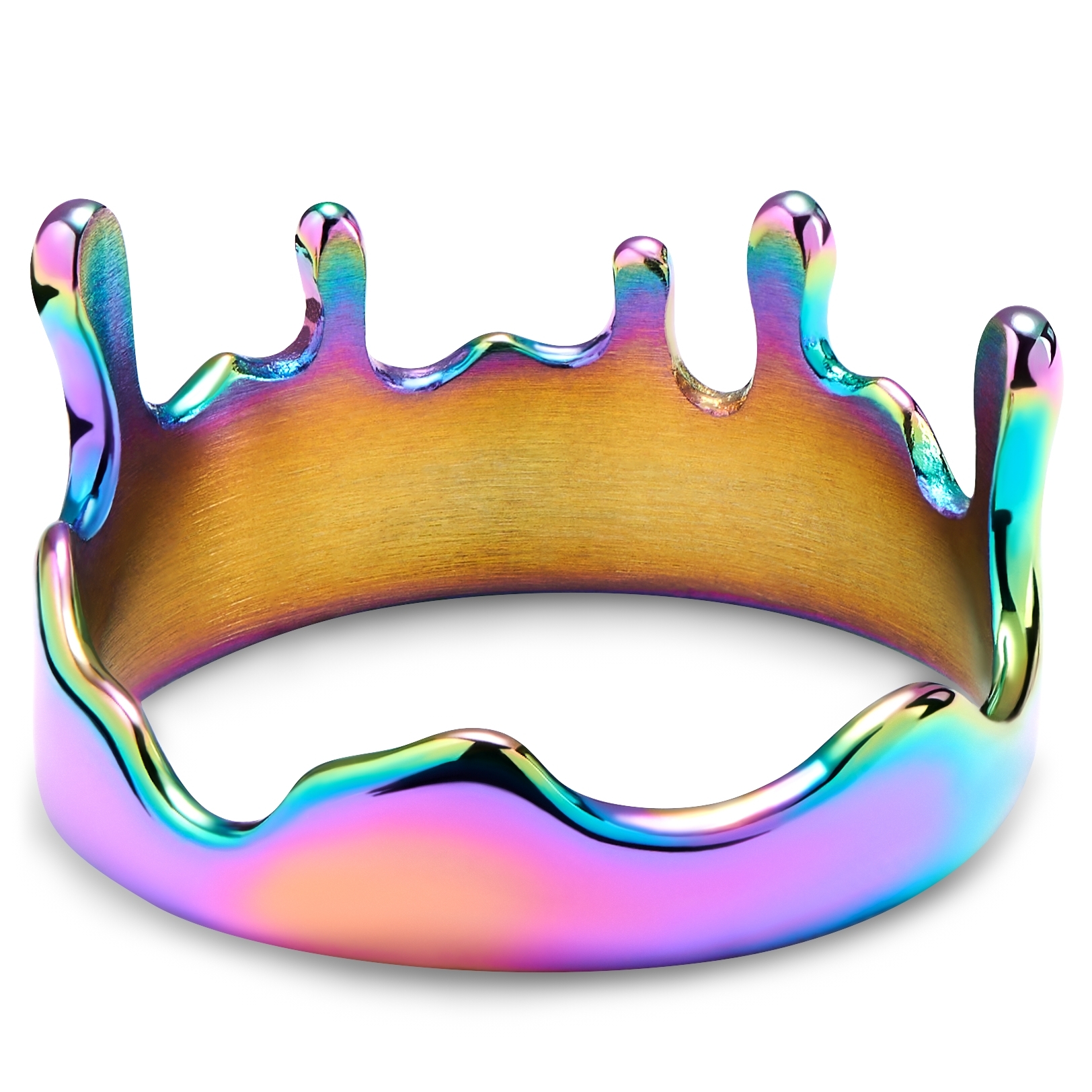 Fahrenheit | Regenbogen-Edelstahl-Schmelzring  - 4