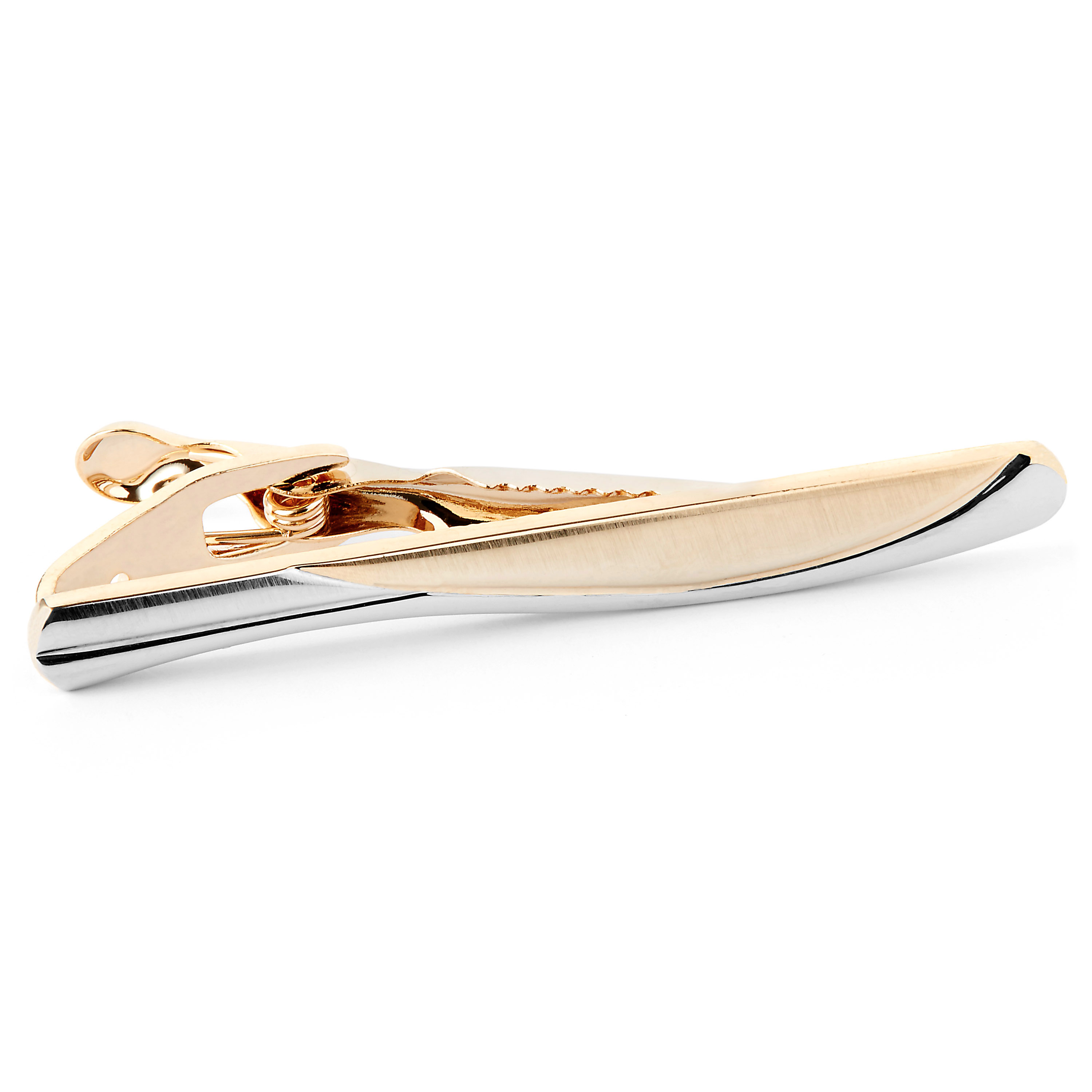 Wavy Golden & Silver Tie Clip - 1